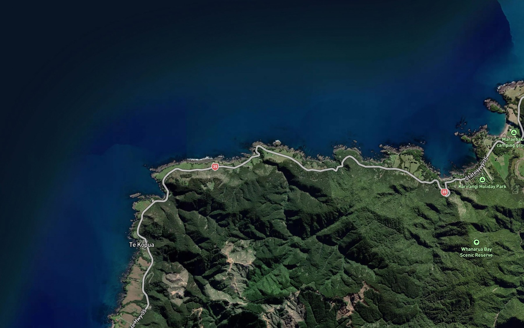 Satellite map of the Nahunahu Stream