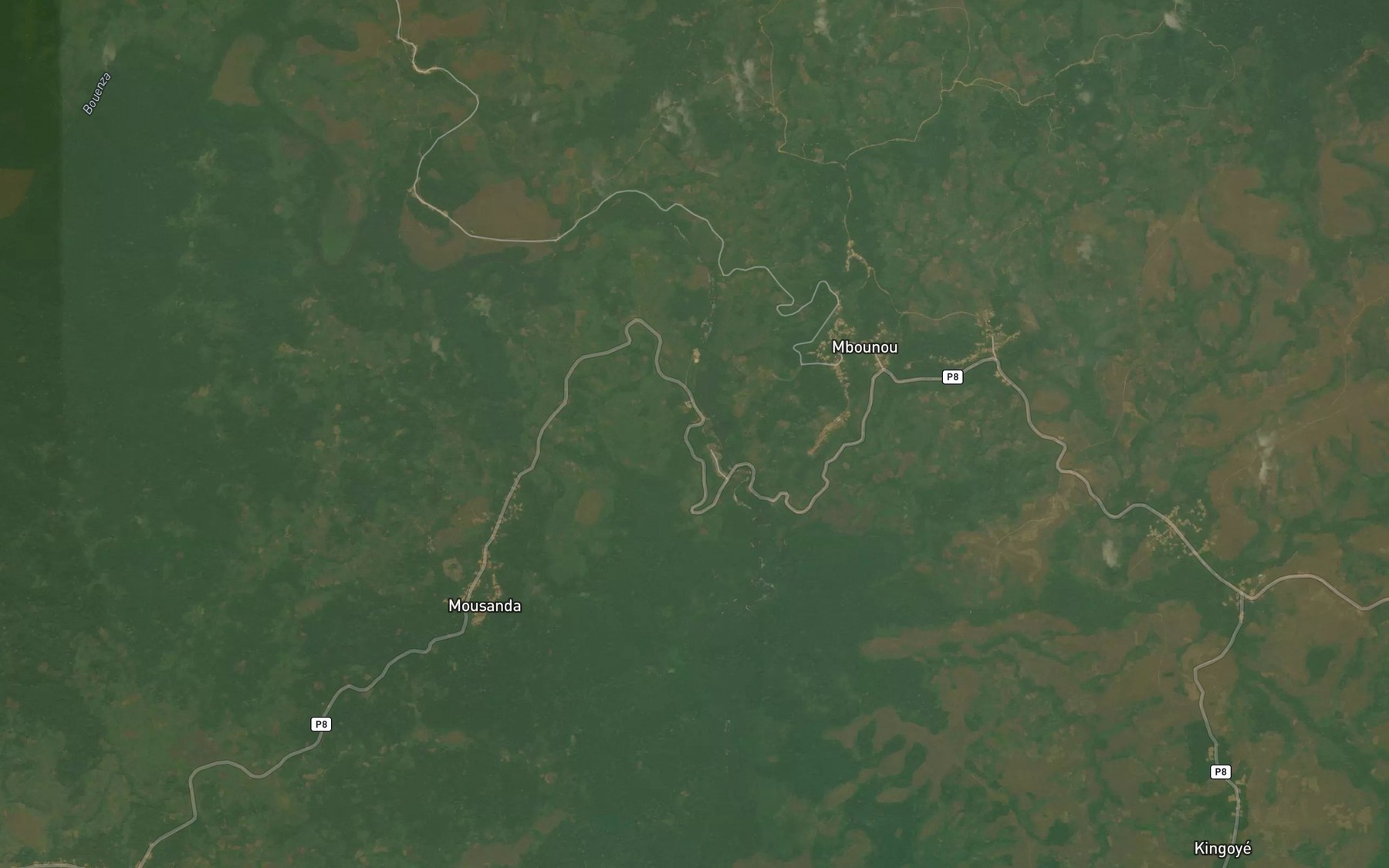 Satellite map of the Chutes de la Bouenza