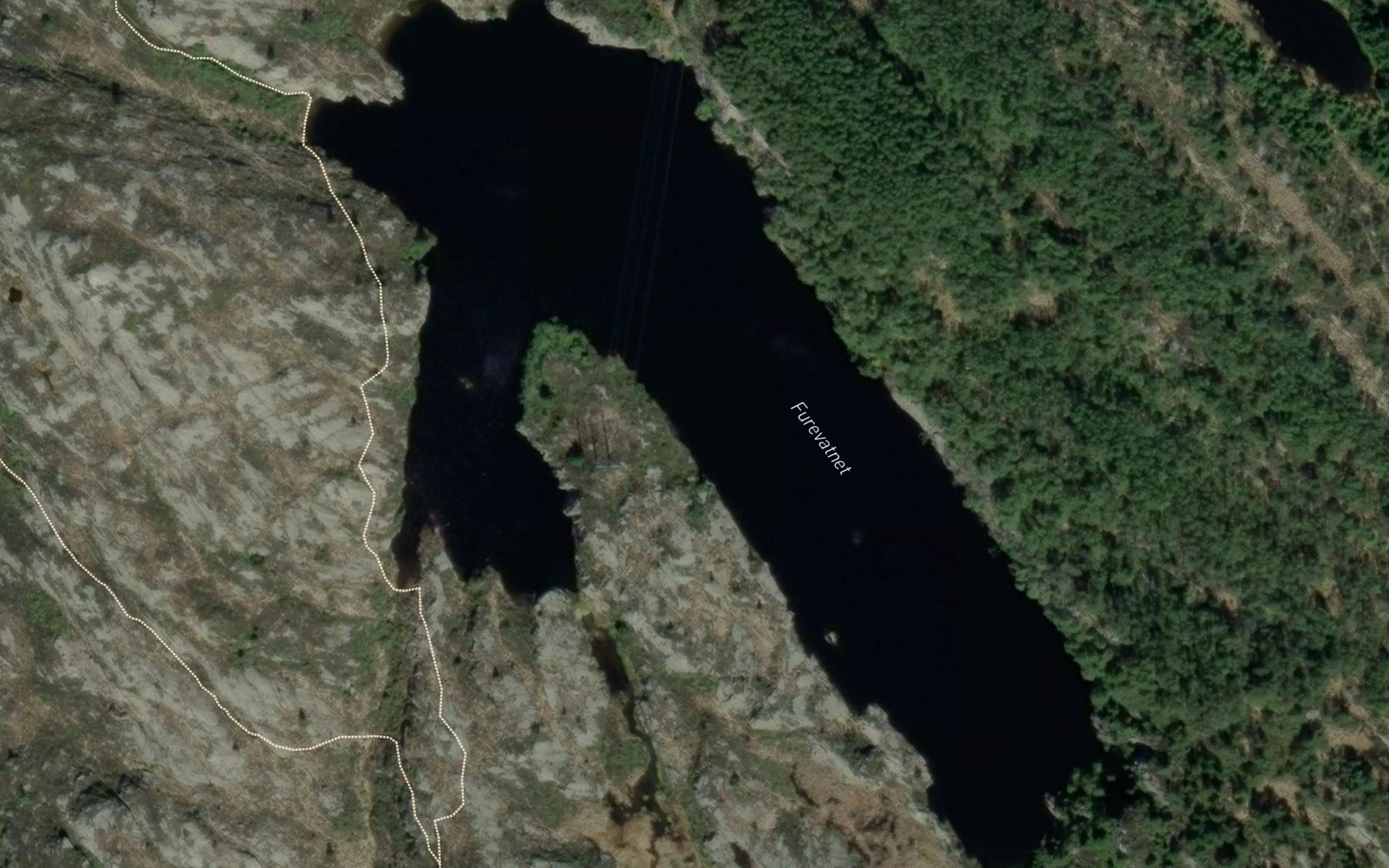 Satellite map of the Furevatnet