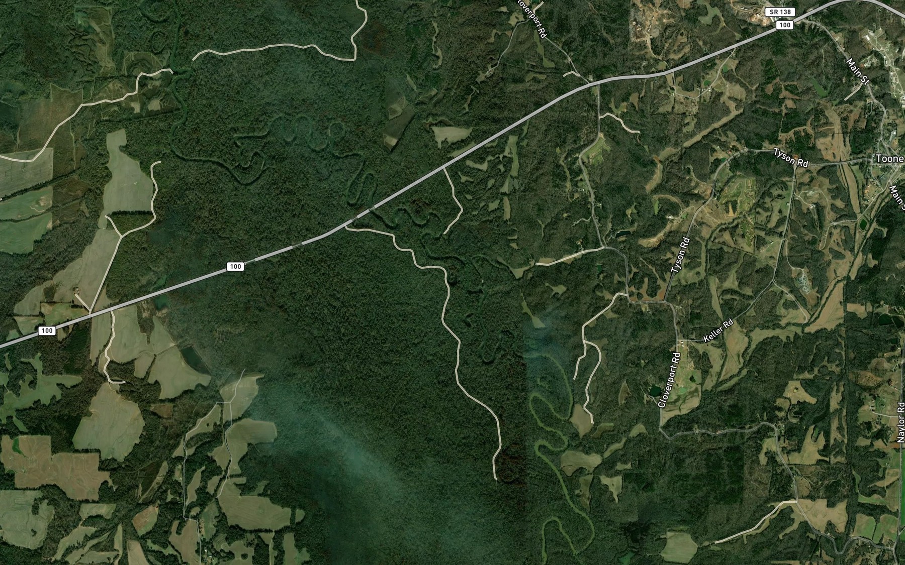 Satellite map of the Pirtle Pond