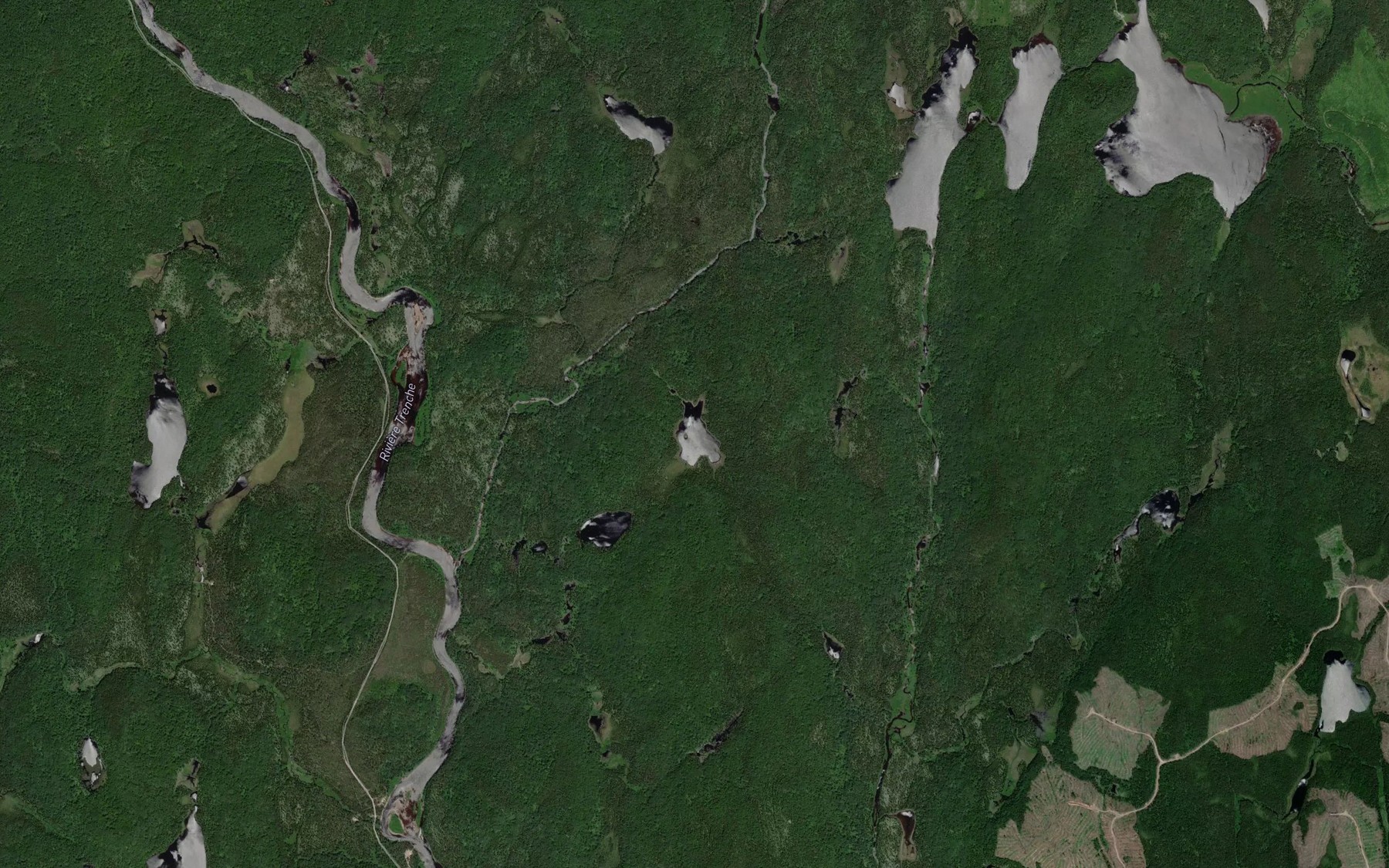 Satellite map of the Lac de la Ligne