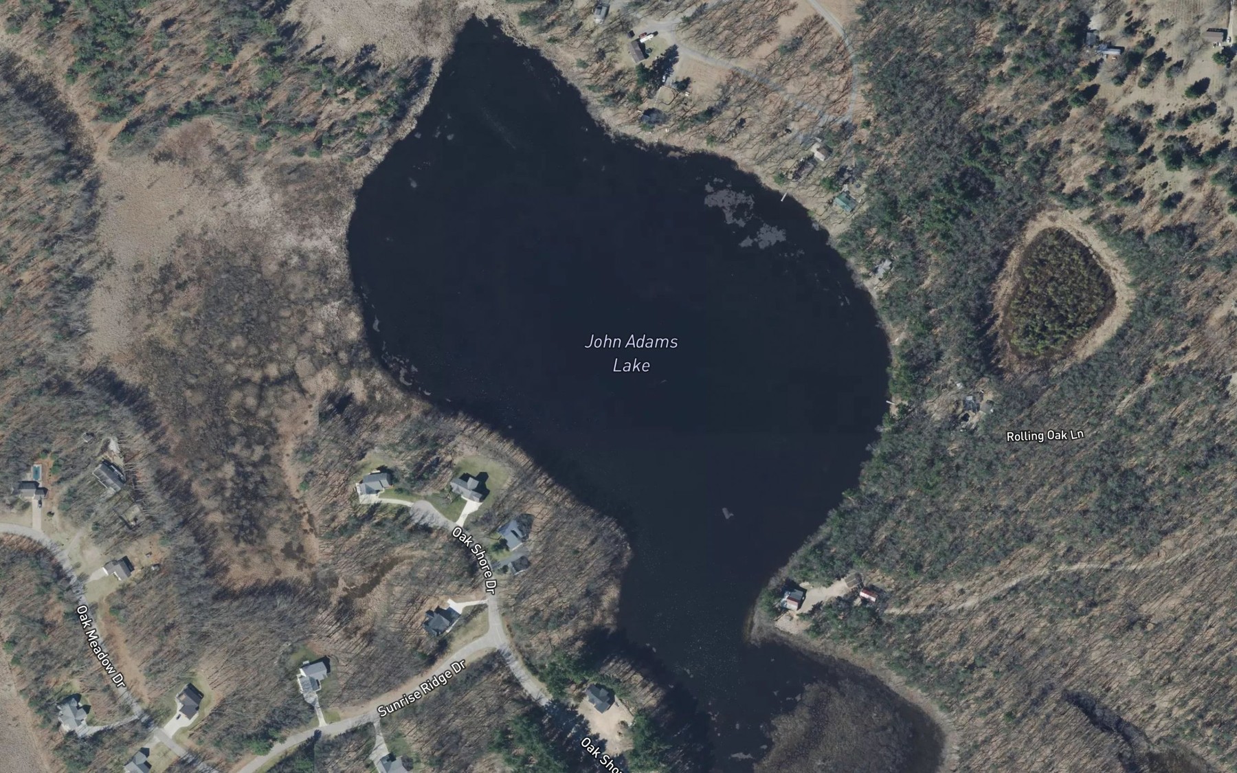 Satellite map of the John Adams Lake