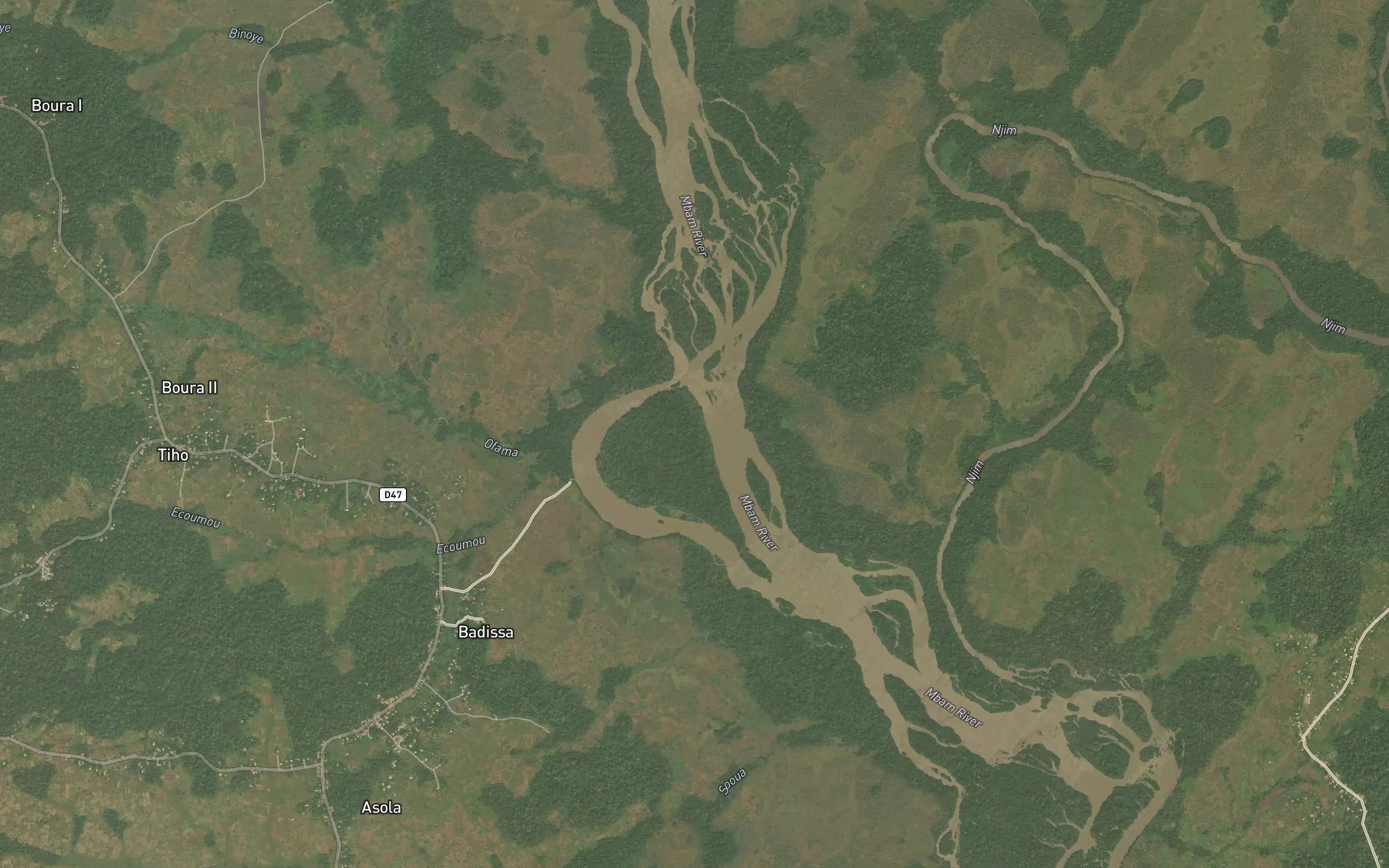 Satellite map of the Ekoumou