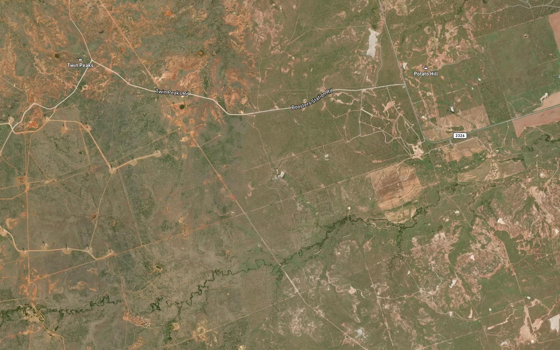 Satellite map of the Waggoner Ranch Lake Number 3