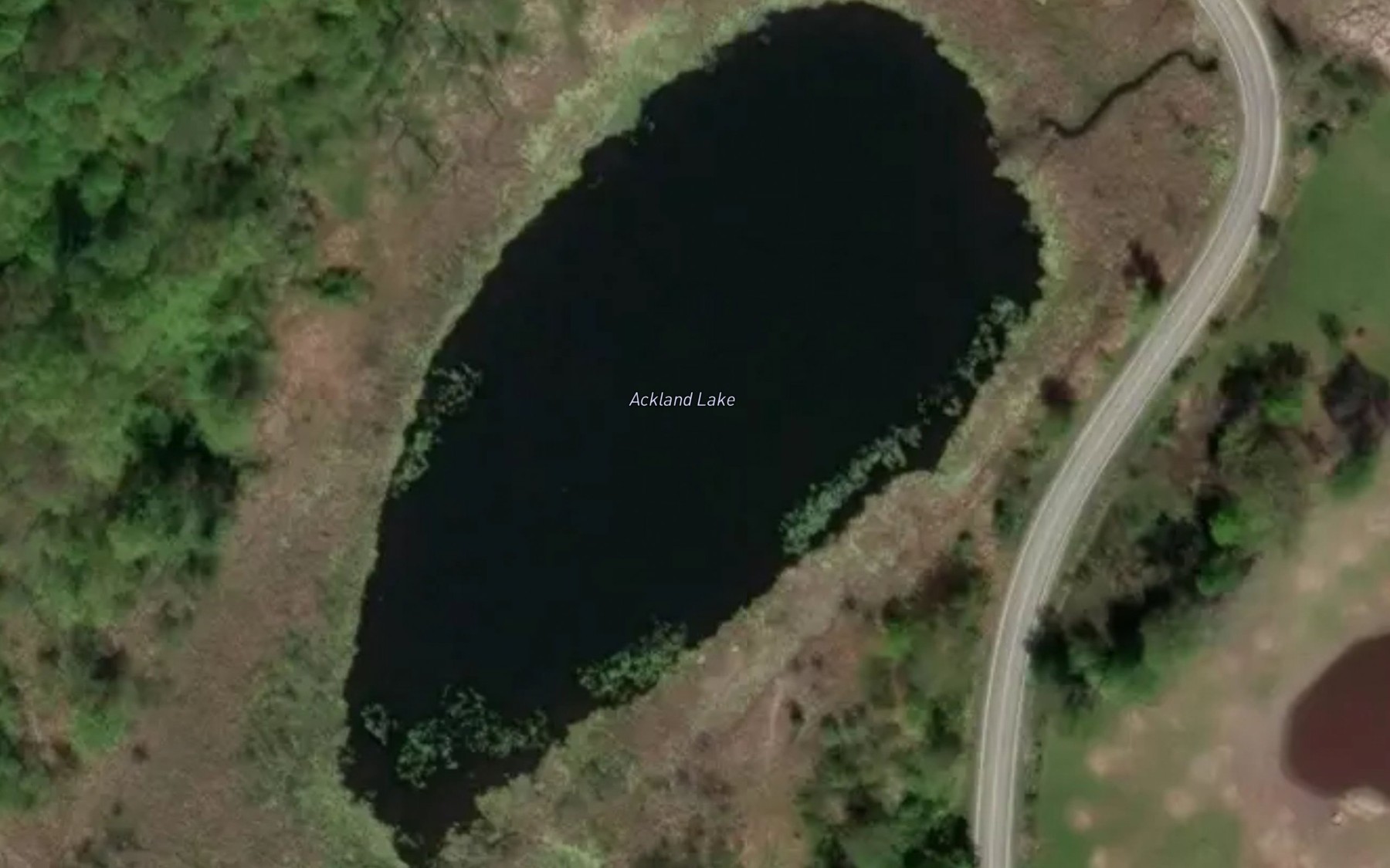 Satellite map of the Ackland Lake