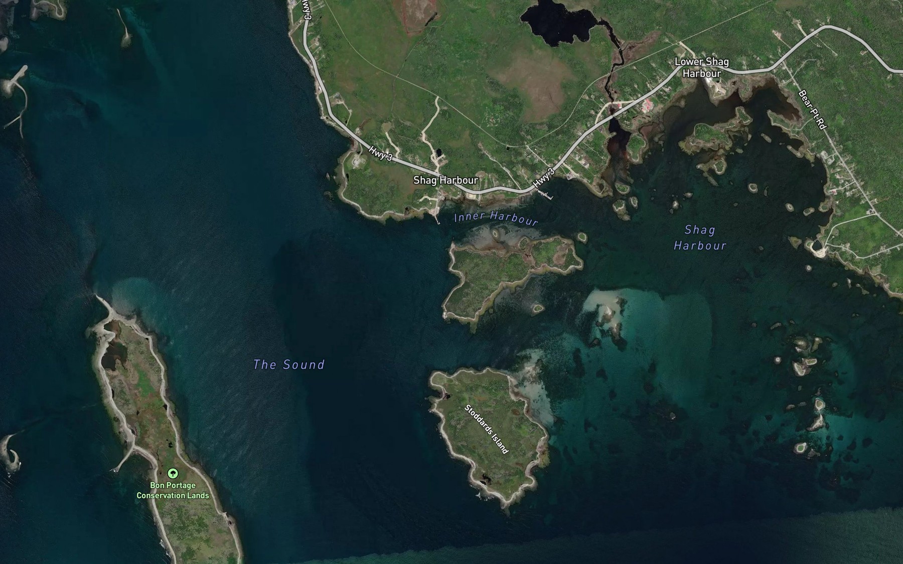 Satellite map of the Round Bay