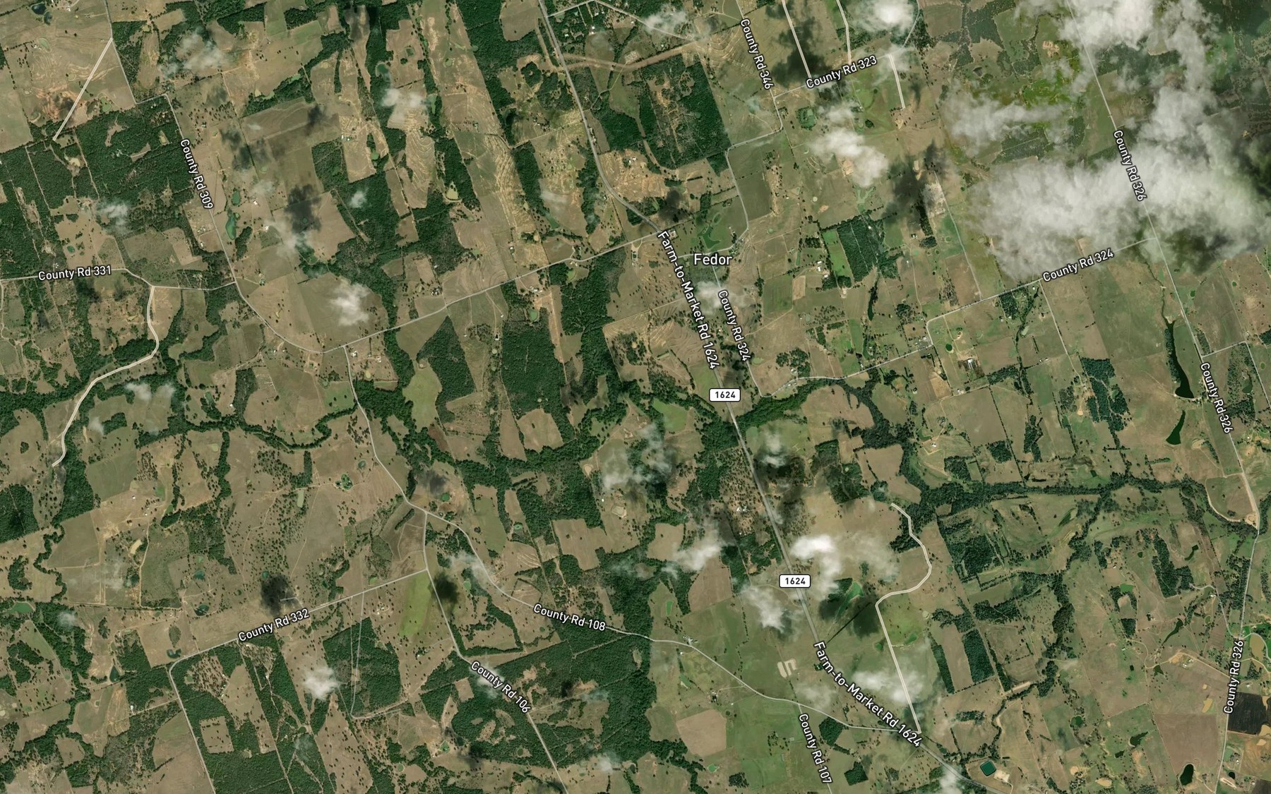 Satellite map of the Bluff Creek