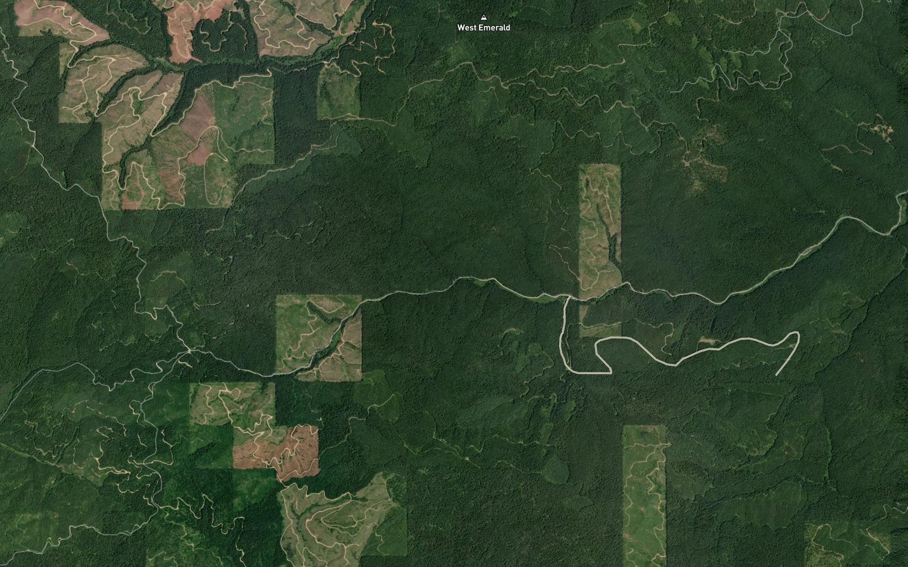 Satellite map of the Post Creek