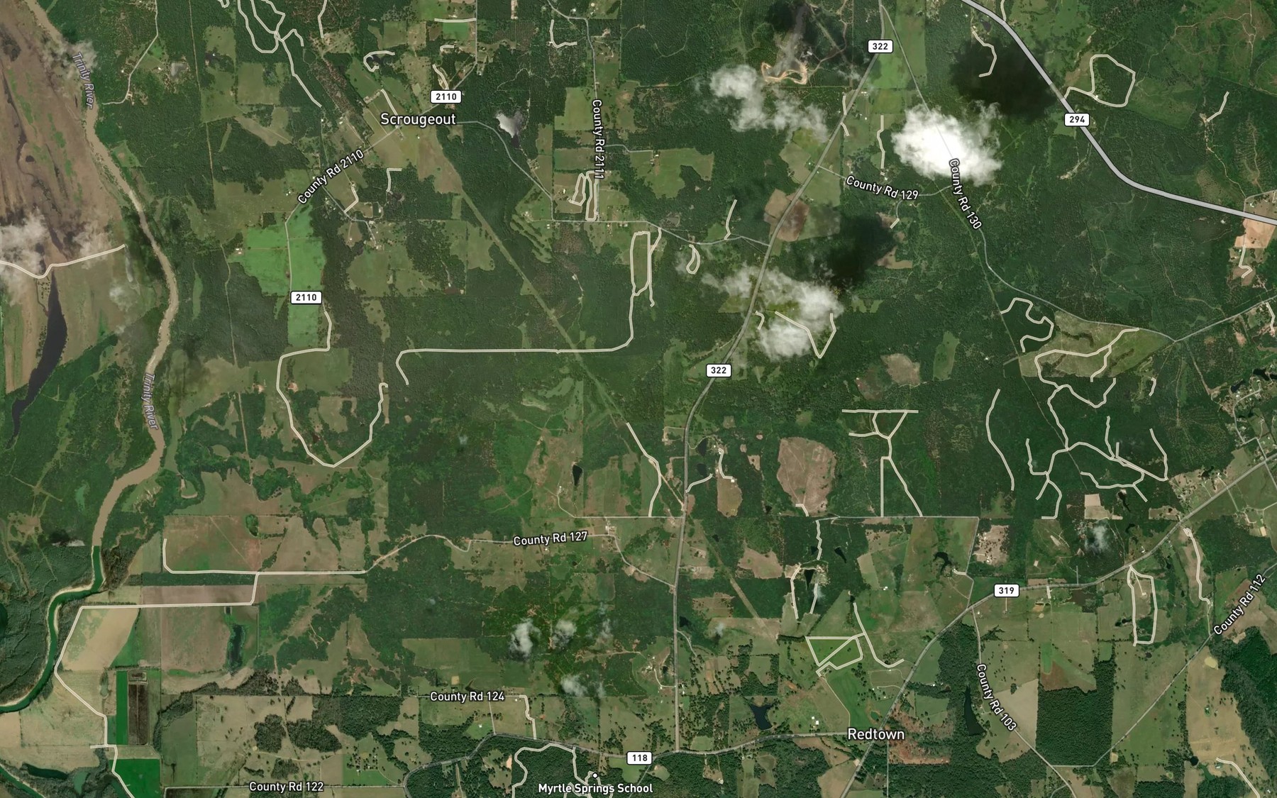 Satellite map of the Cedar Creek