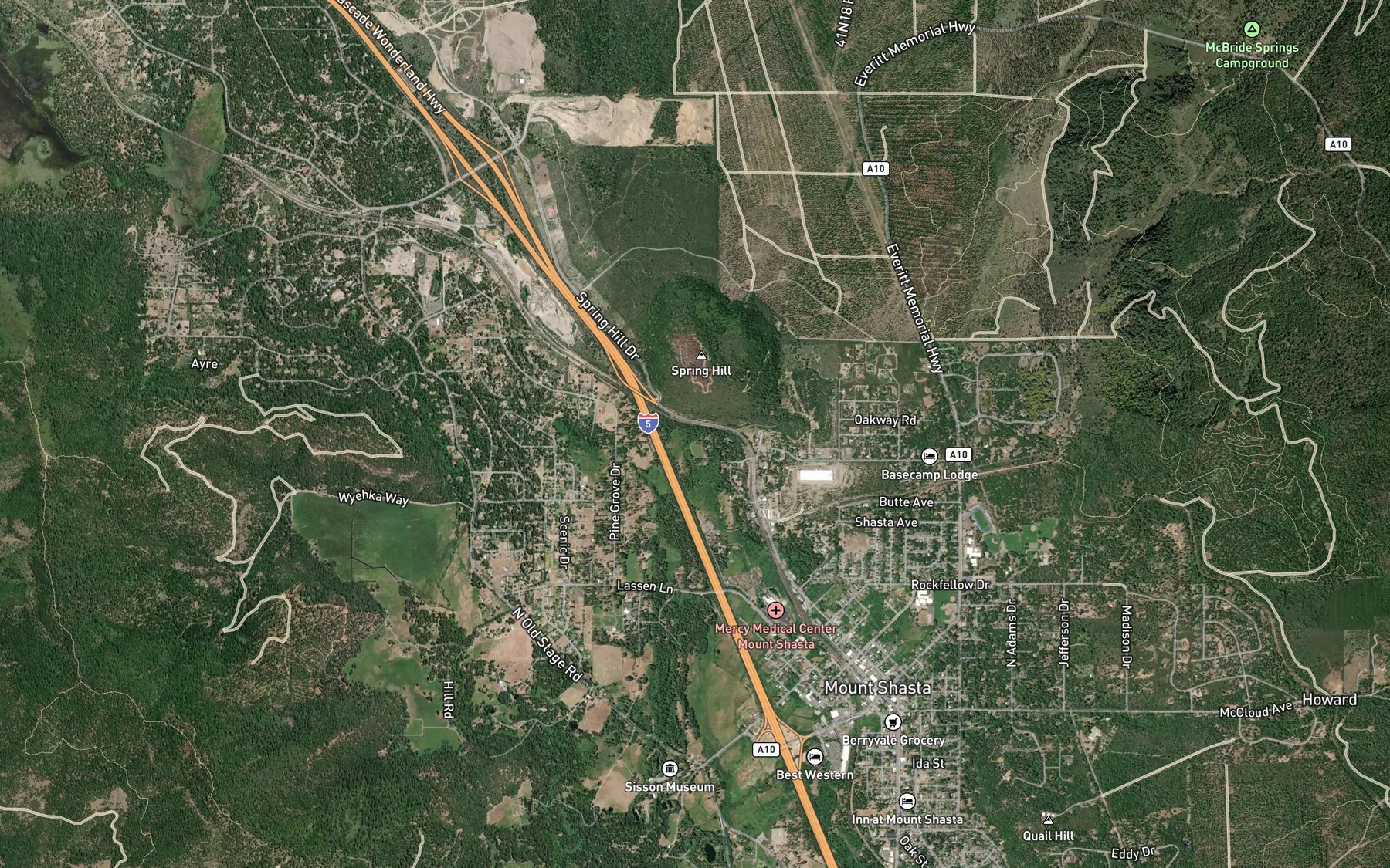 Satellite map of the Big Springs