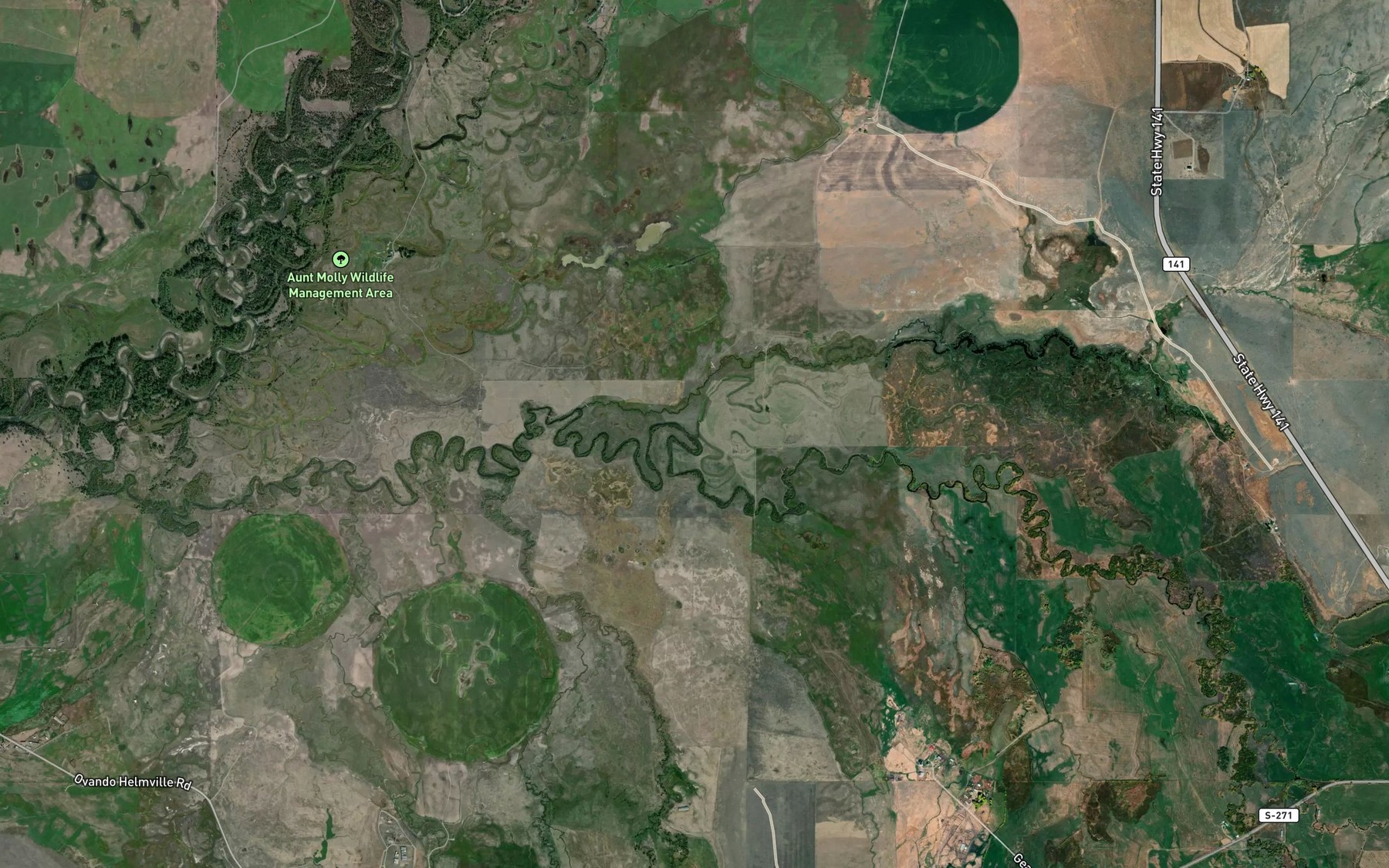 Satellite map of the Spring Creek