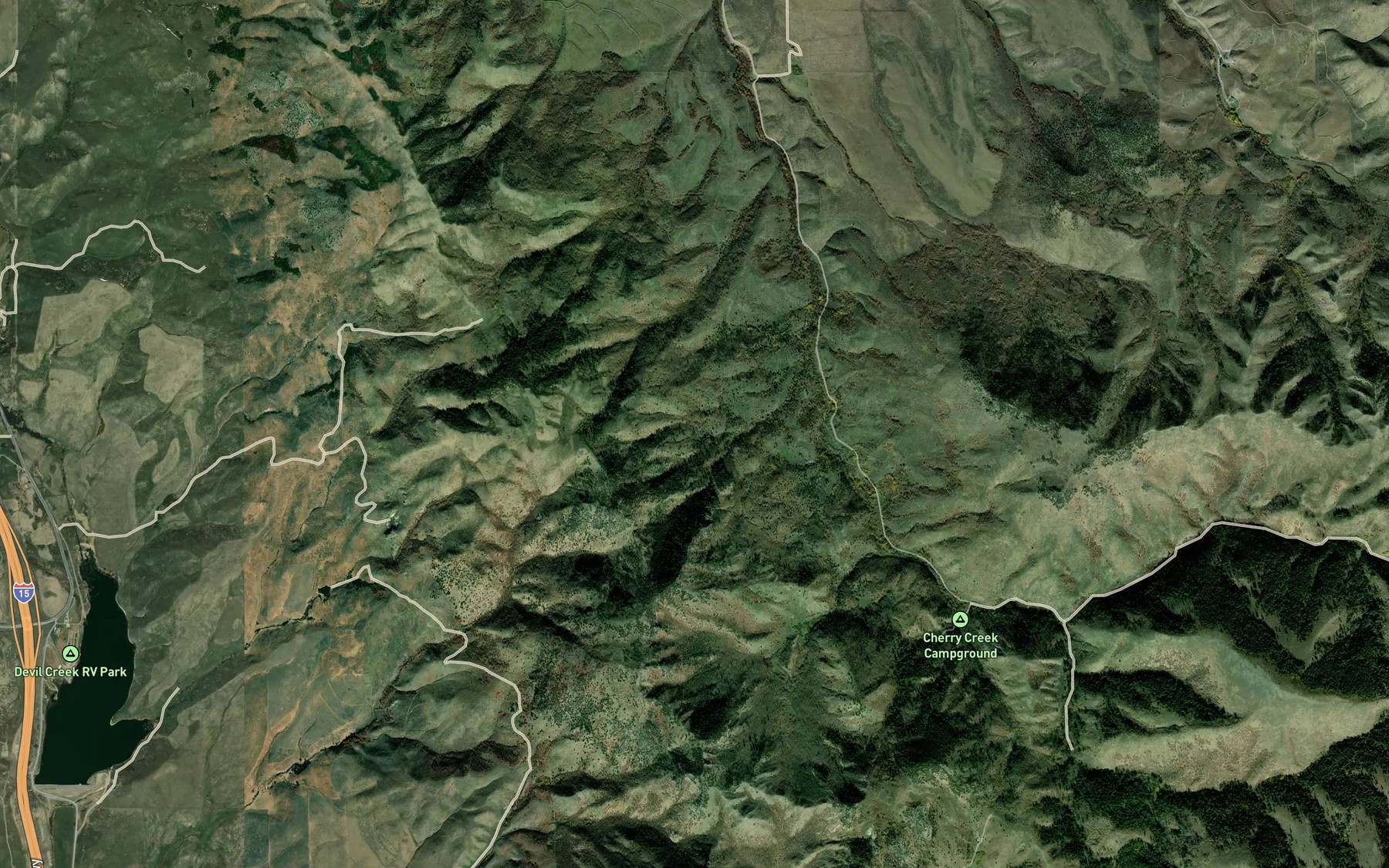 Satellite map of the Cherry Spring