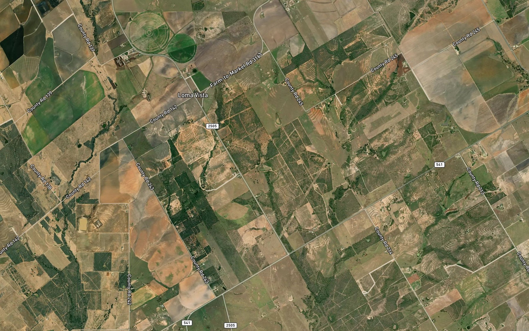 Satellite map of the Kilgore Lake