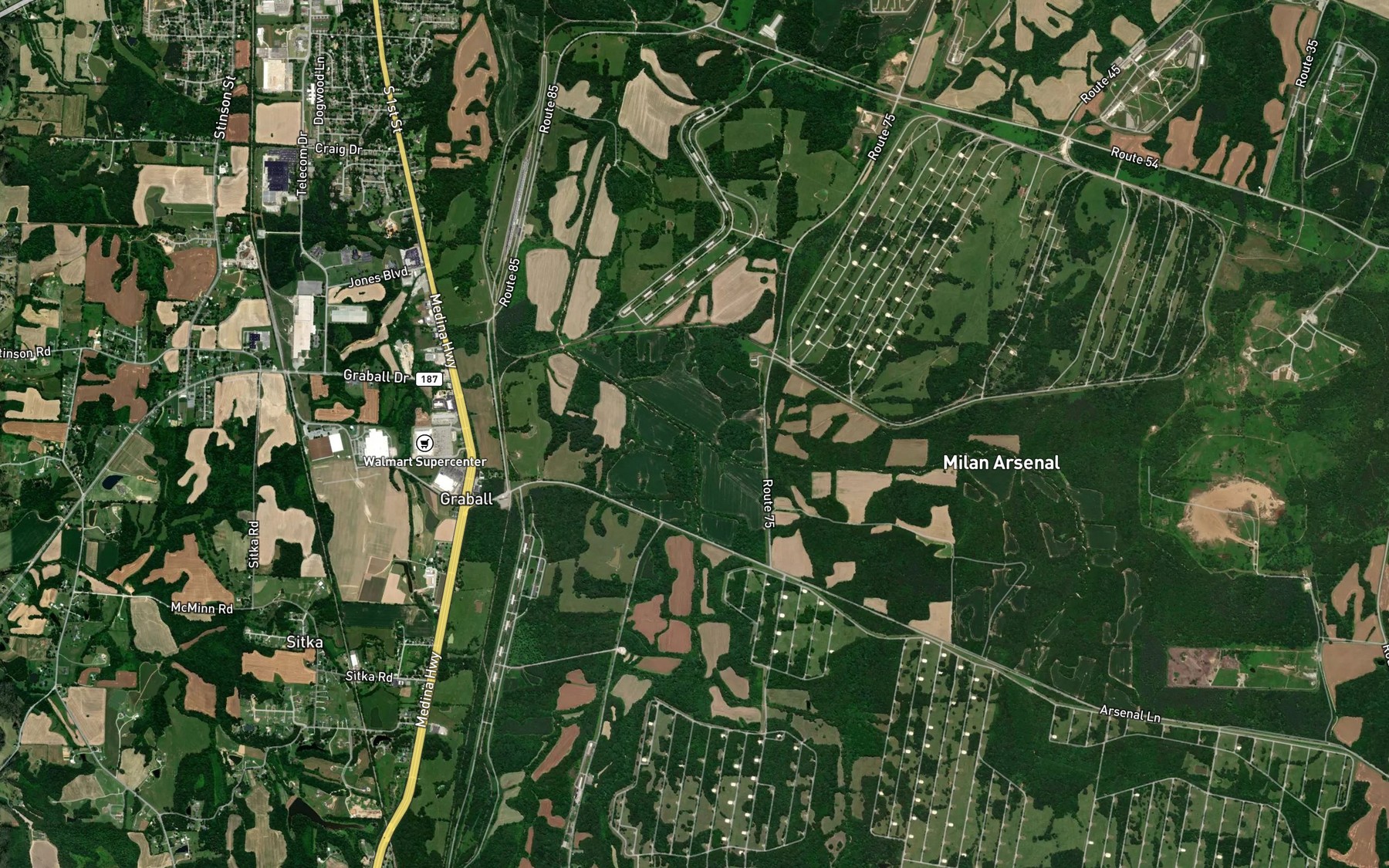 Satellite map of the West Fork Wolf Creek