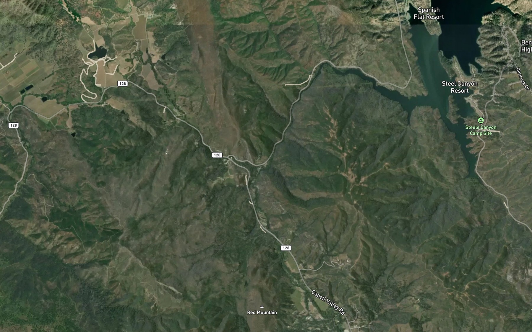 Satellite map of the Soda Creek