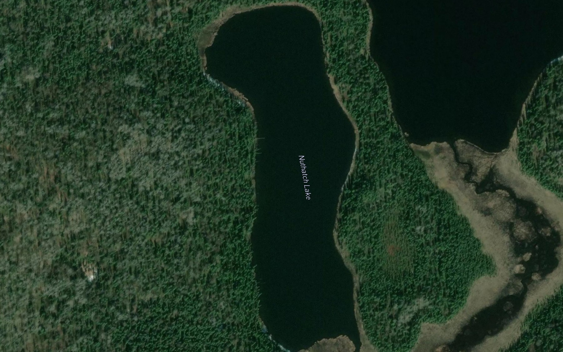 Satellite map of the Nuthatch Lake