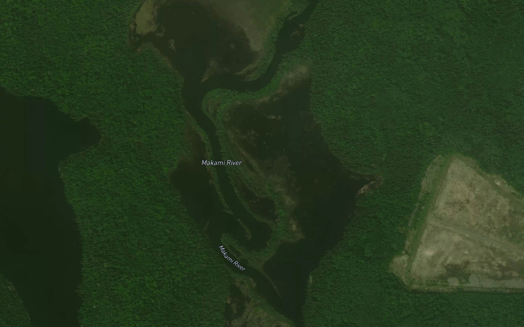 Satellite map of the Makami River