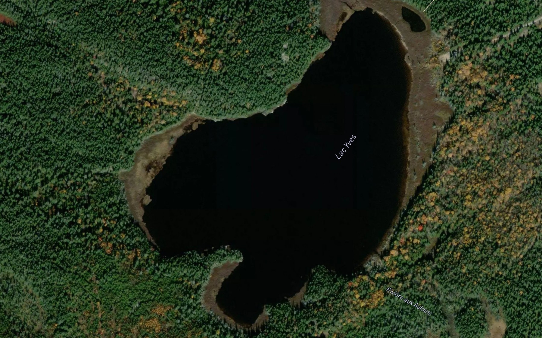 Satellite map of the Lac Yves