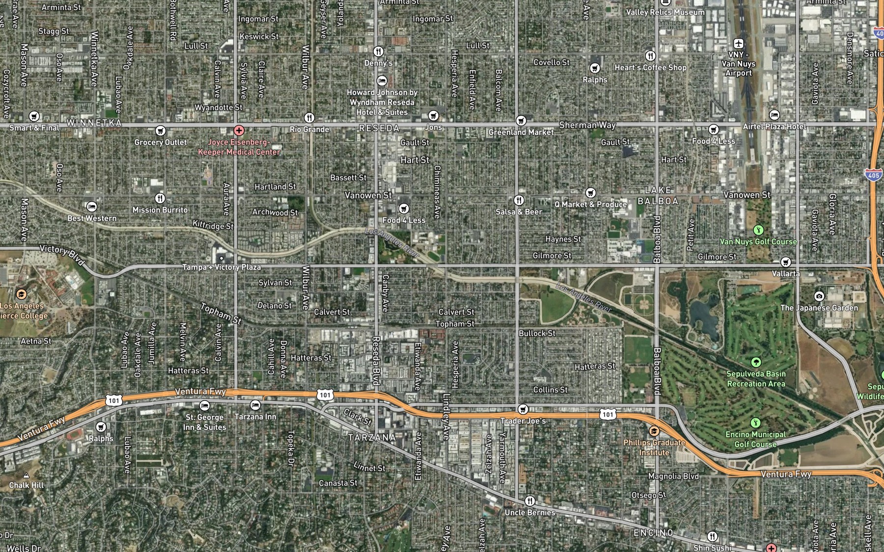 Satellite map of the Caballero Creek