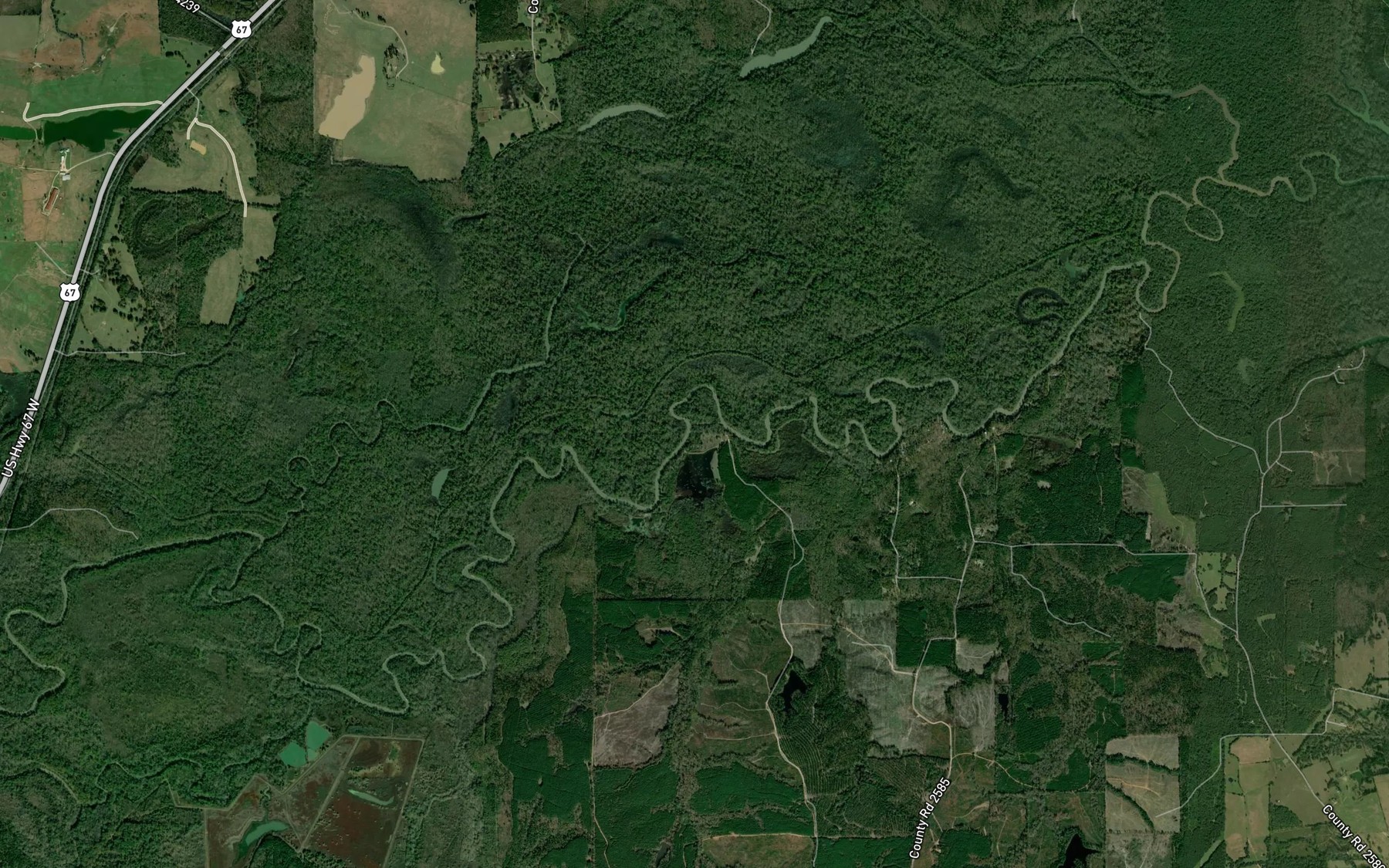 Satellite map of the Crow Creek