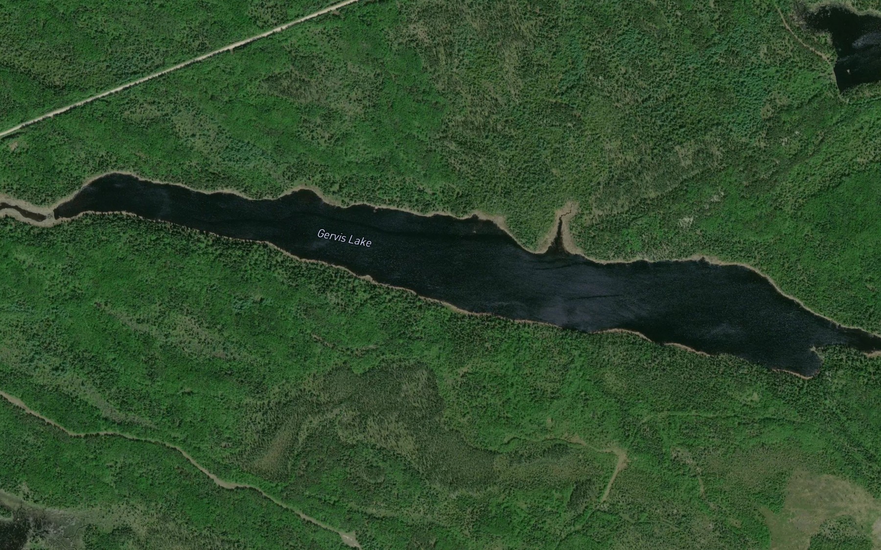 Satellite map of the Gervis Lake