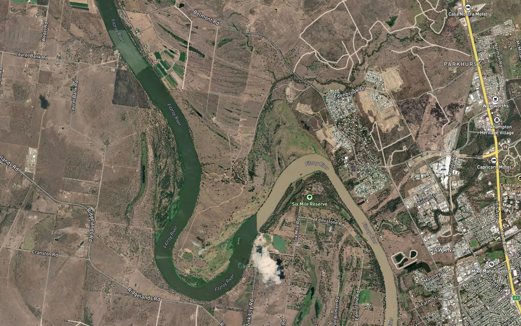 Satellite map of the Ramsay Creek