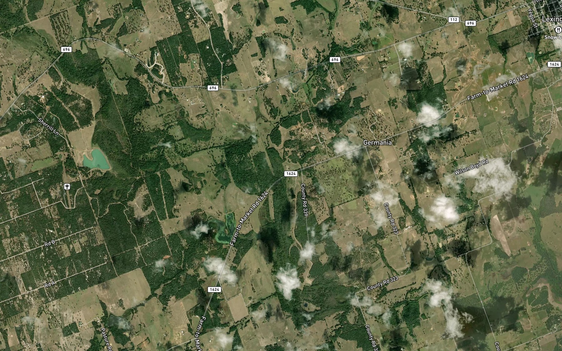 Satellite map of the Coupeland Branch