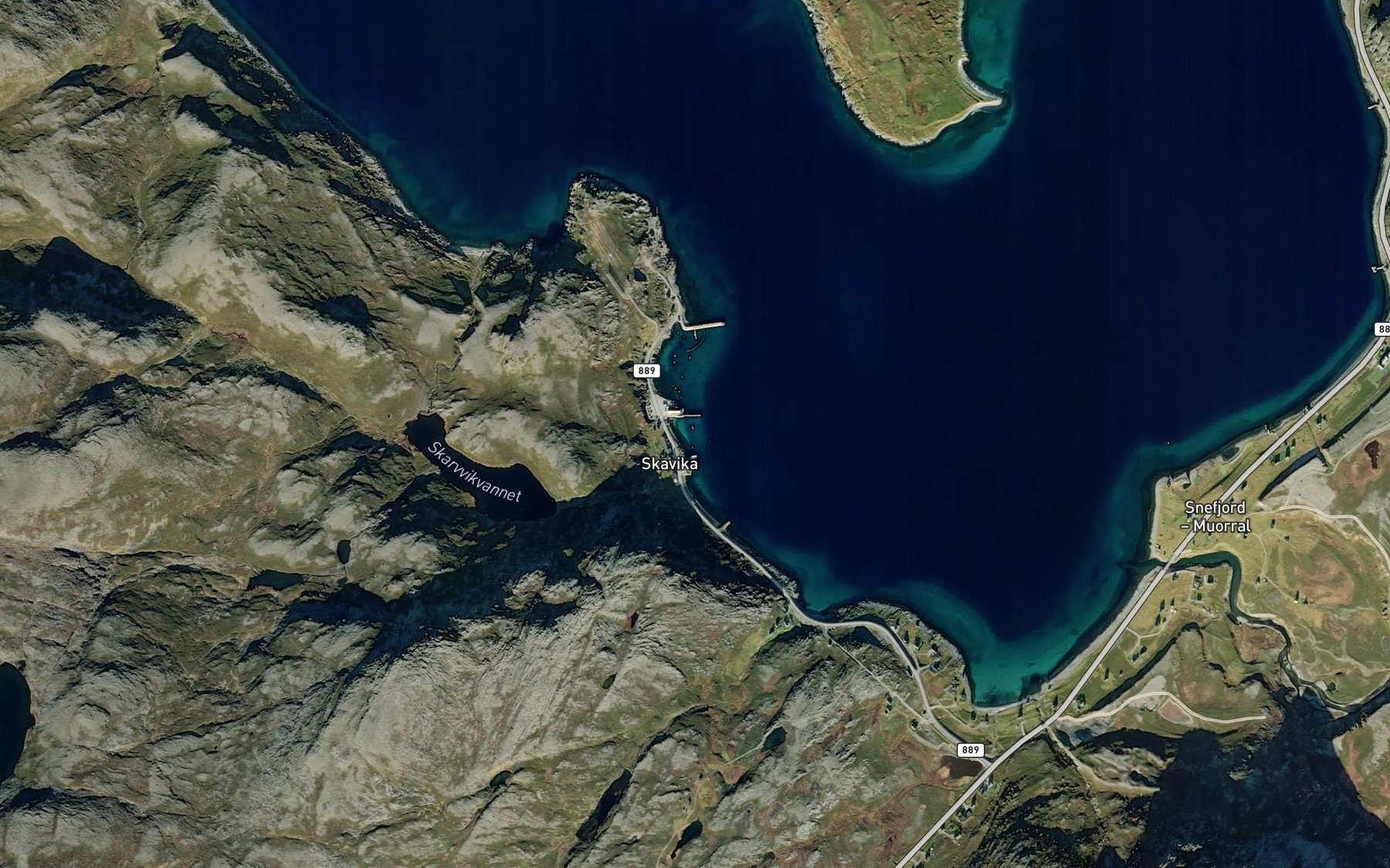 Satellite map of the Skavika