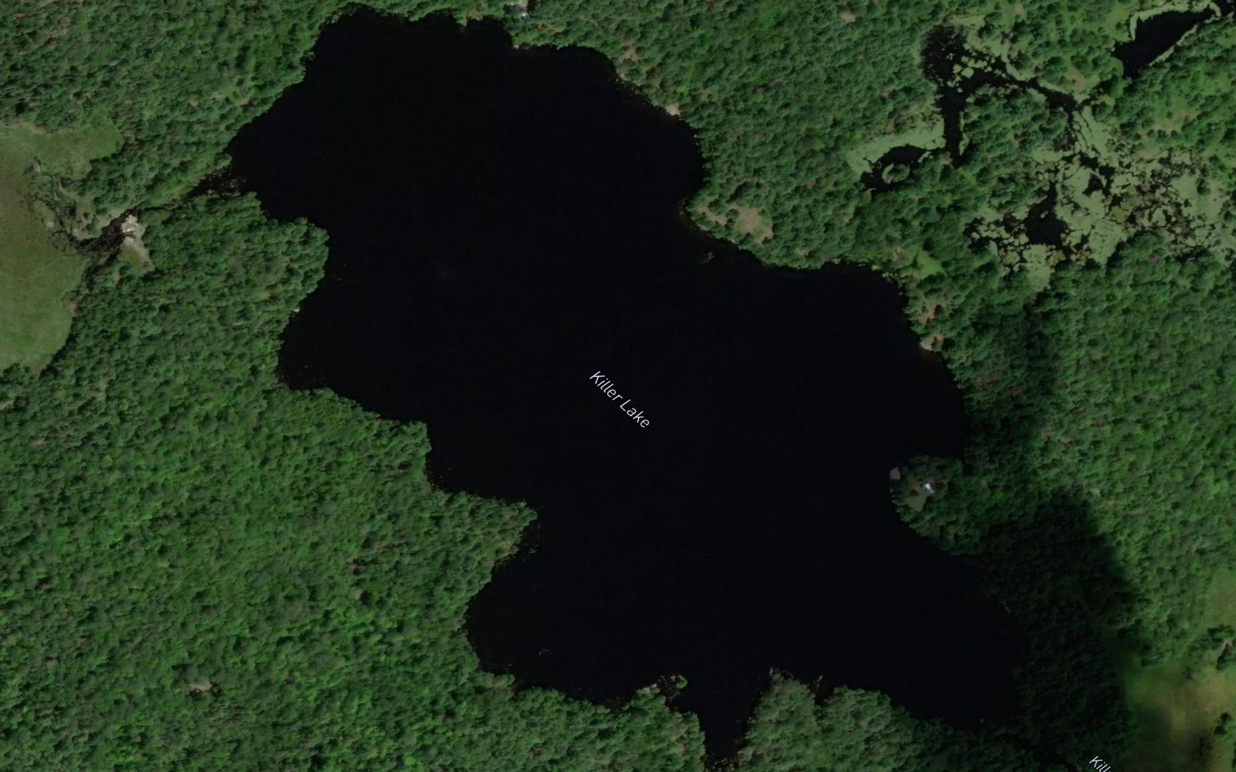 Satellite map of the Killer Lake