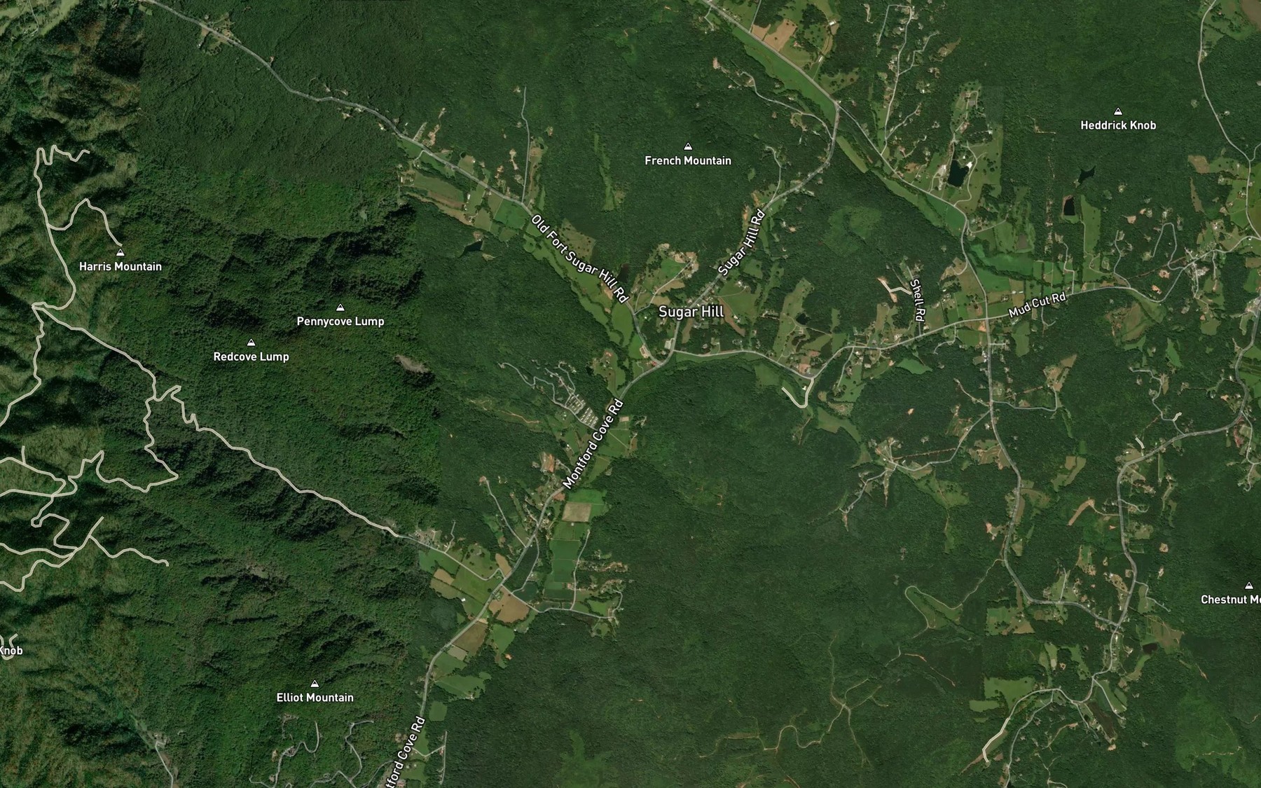 Satellite map of the Morgan Creek