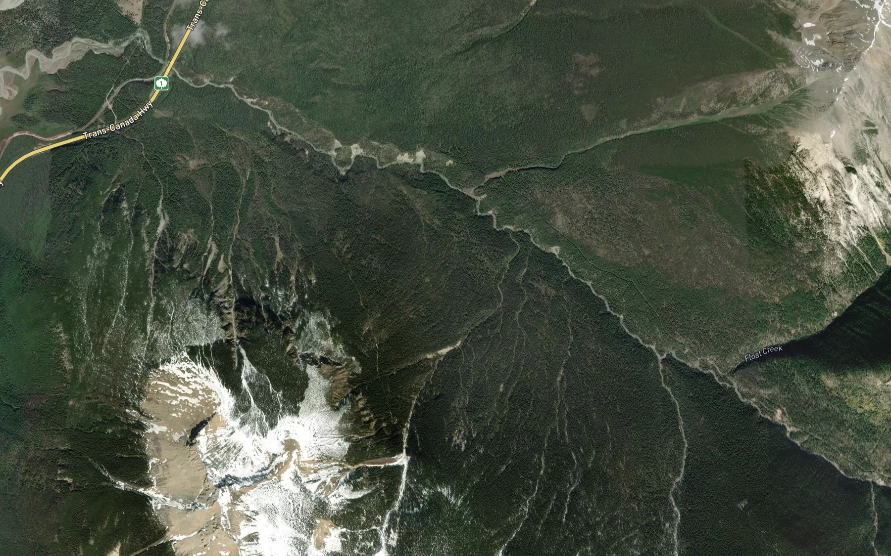 Satellite map of the Giddie Creek