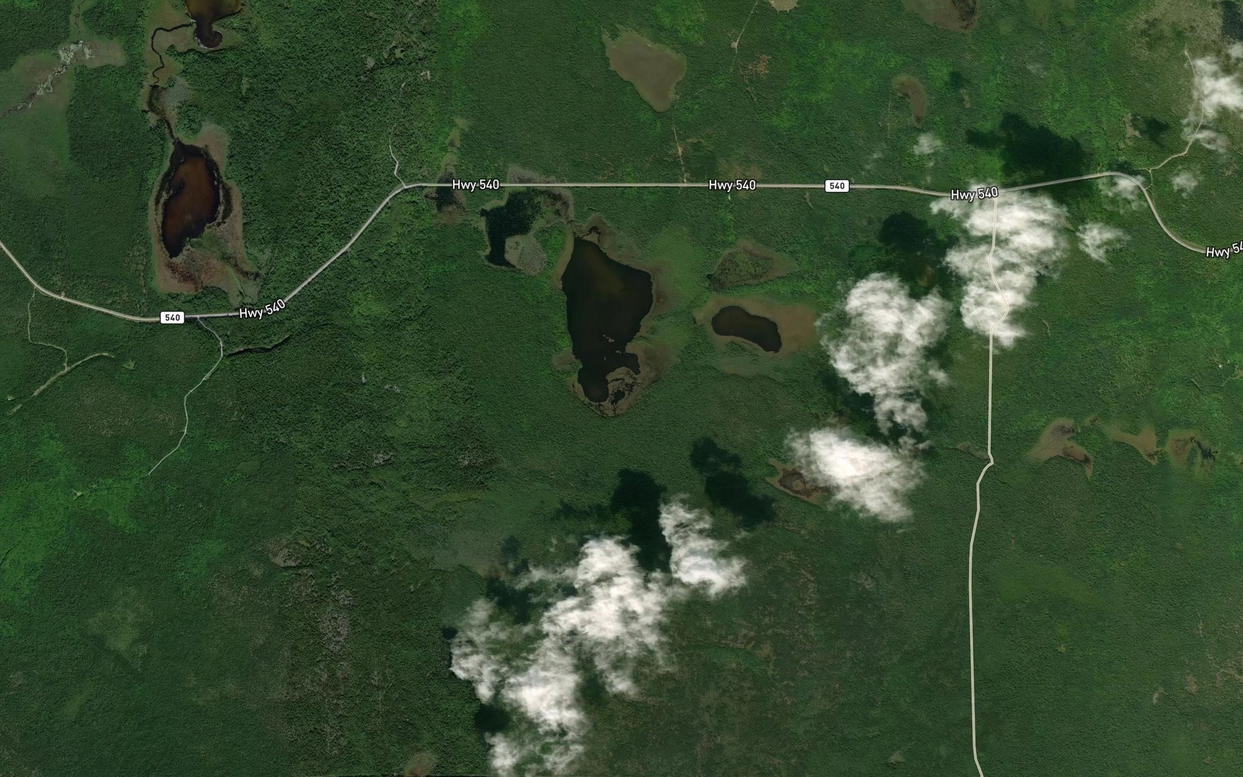 Satellite map of the Beaver Meadow Lakes