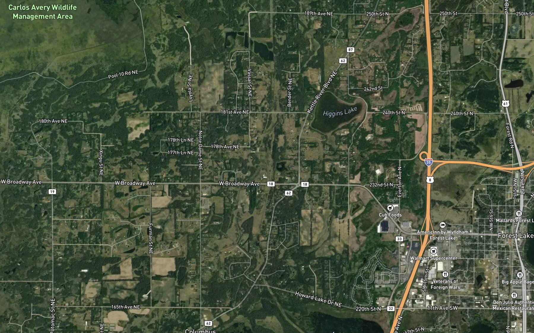 Satellite map of the County Ditch Number Thirtyone