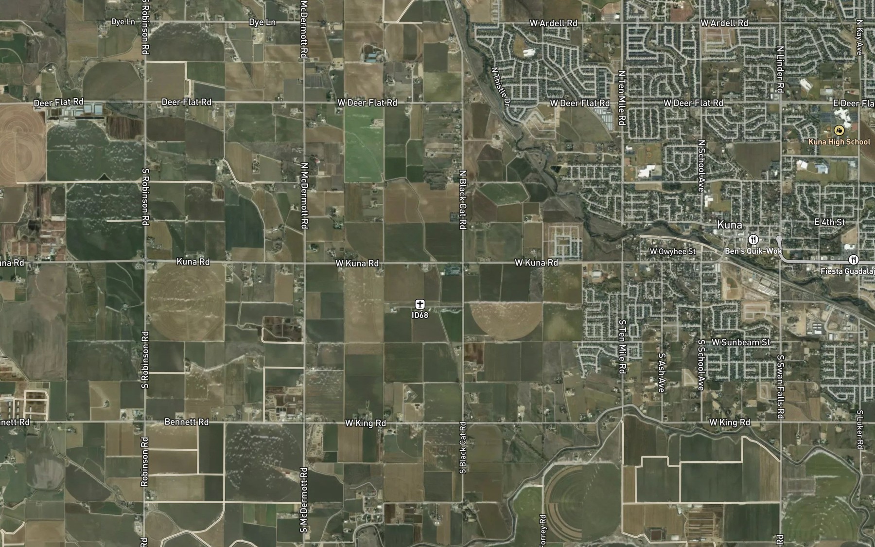 Satellite map of the Benton Lateral