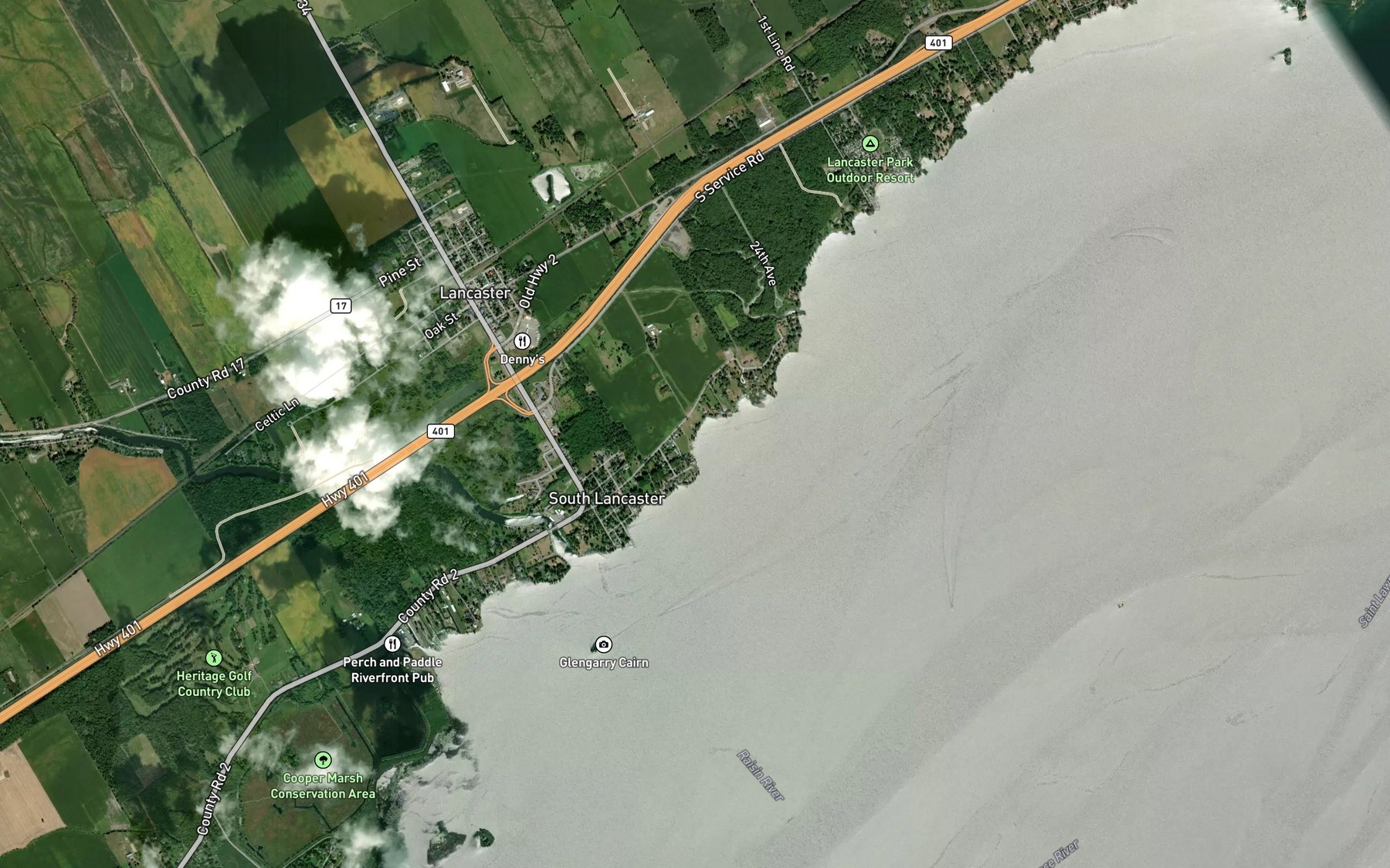 Satellite map of the Finney Creek