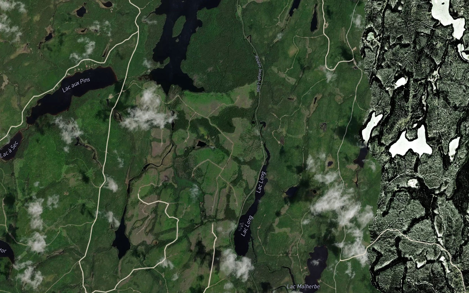 Satellite map of the Lac Treffle