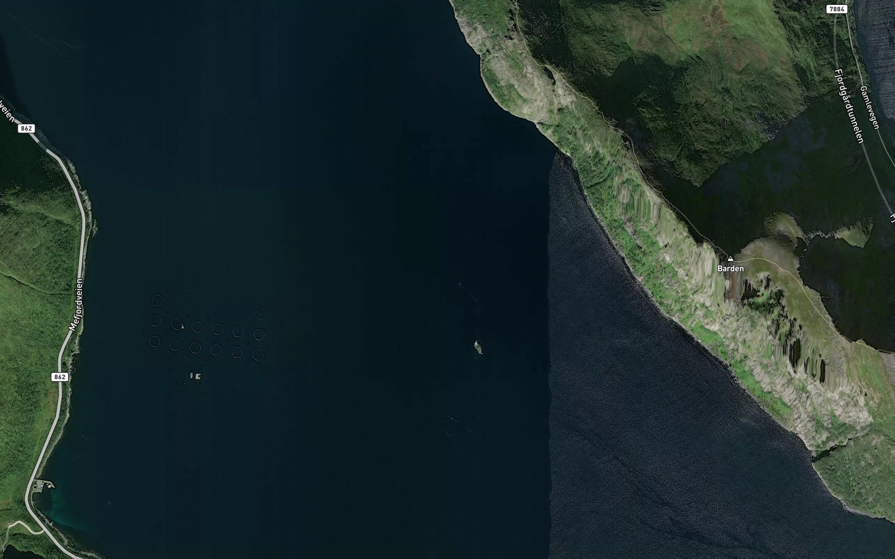 Satellite map of the Ytre Skjerbaen