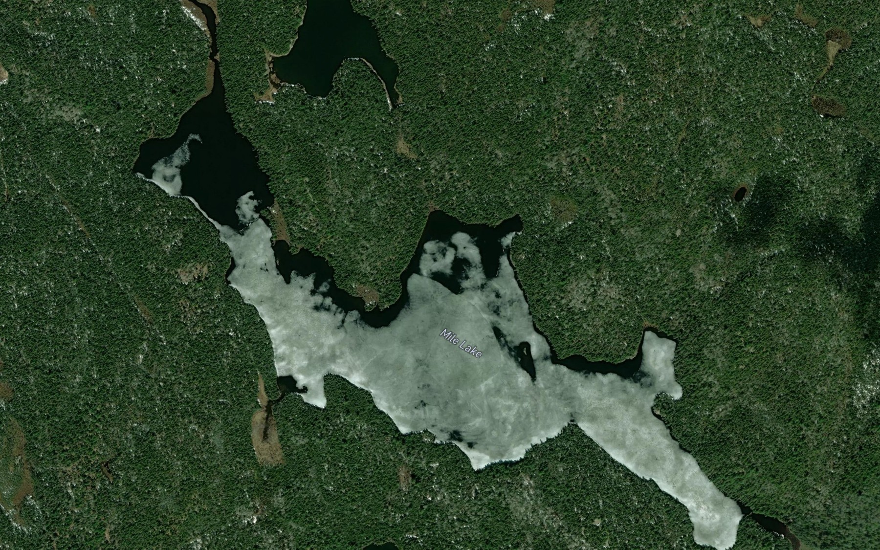 Satellite map of the Mile Lake