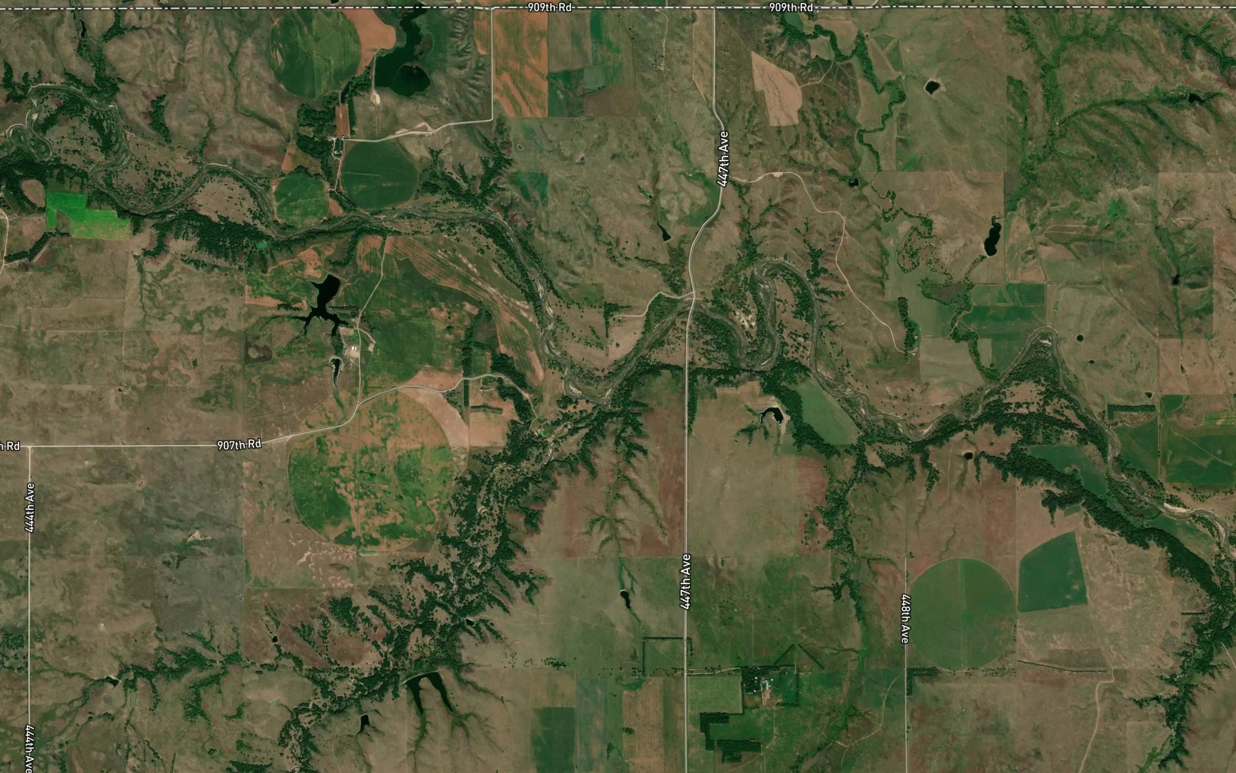 Satellite map of the Burton Creek