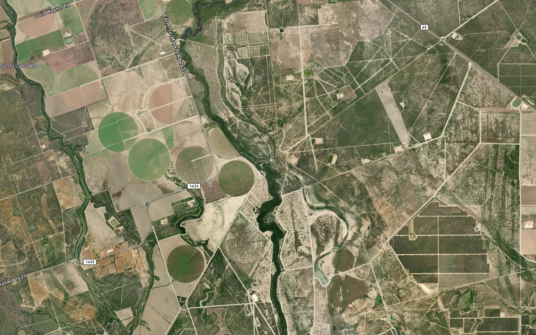 Satellite map of the Bookout Lake