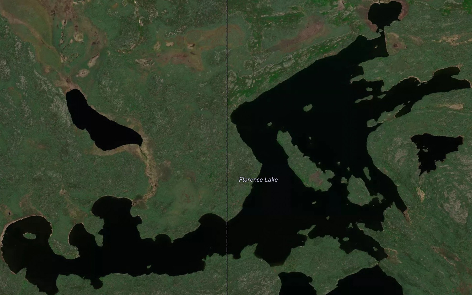 Satellite map of the Florence Lake