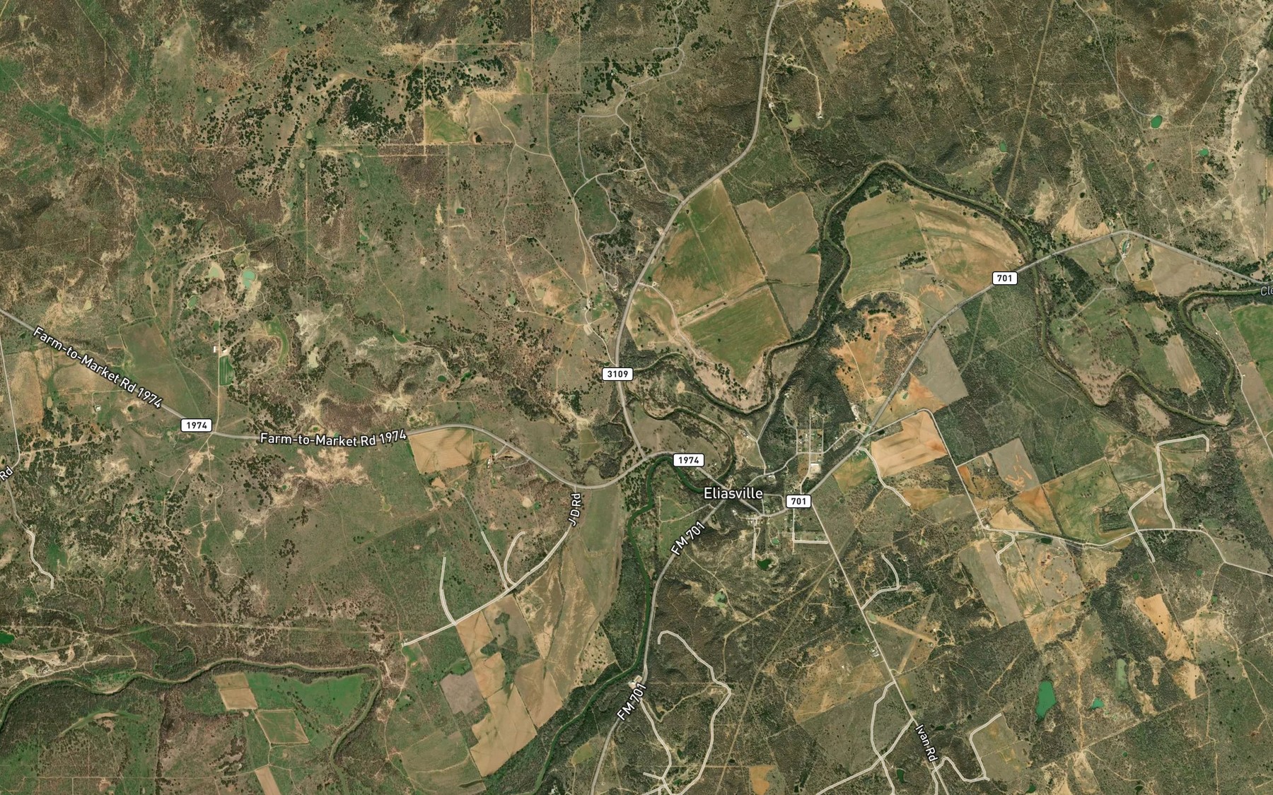 Satellite map of the Gage Creek
