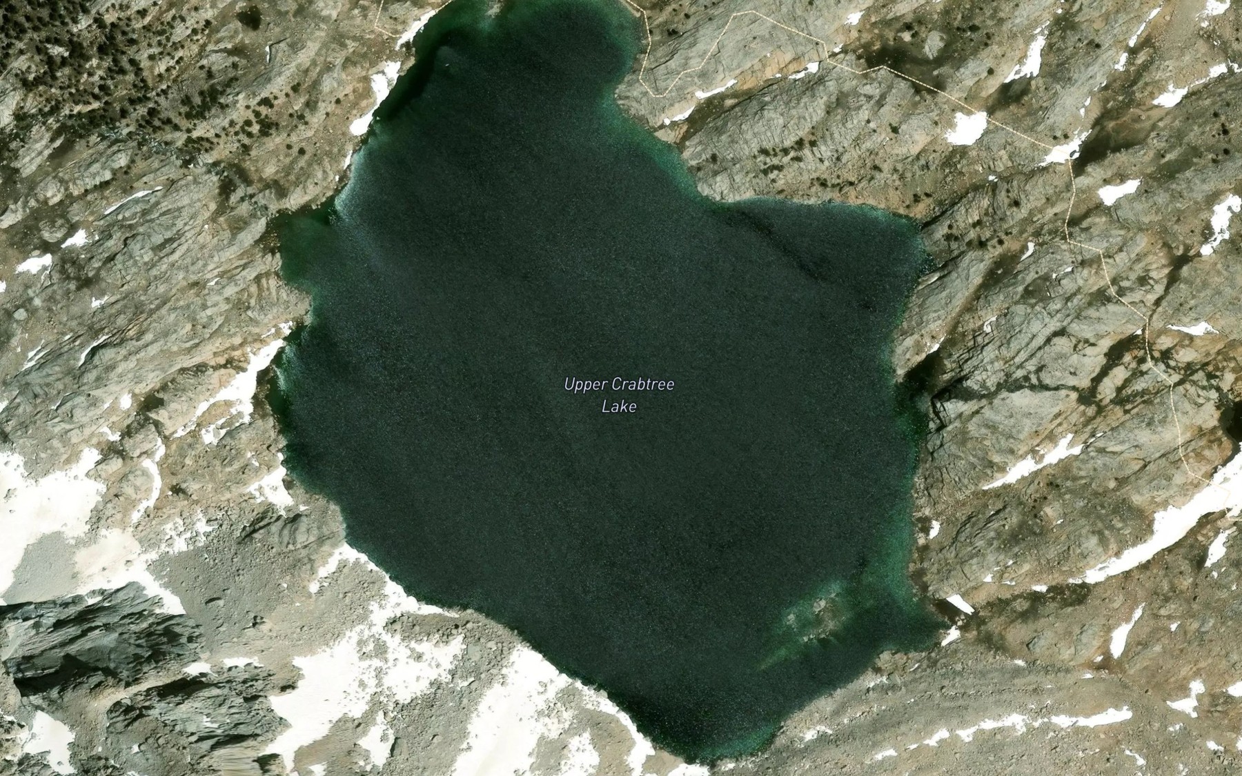 Satellite map of the Crabtree Lakes