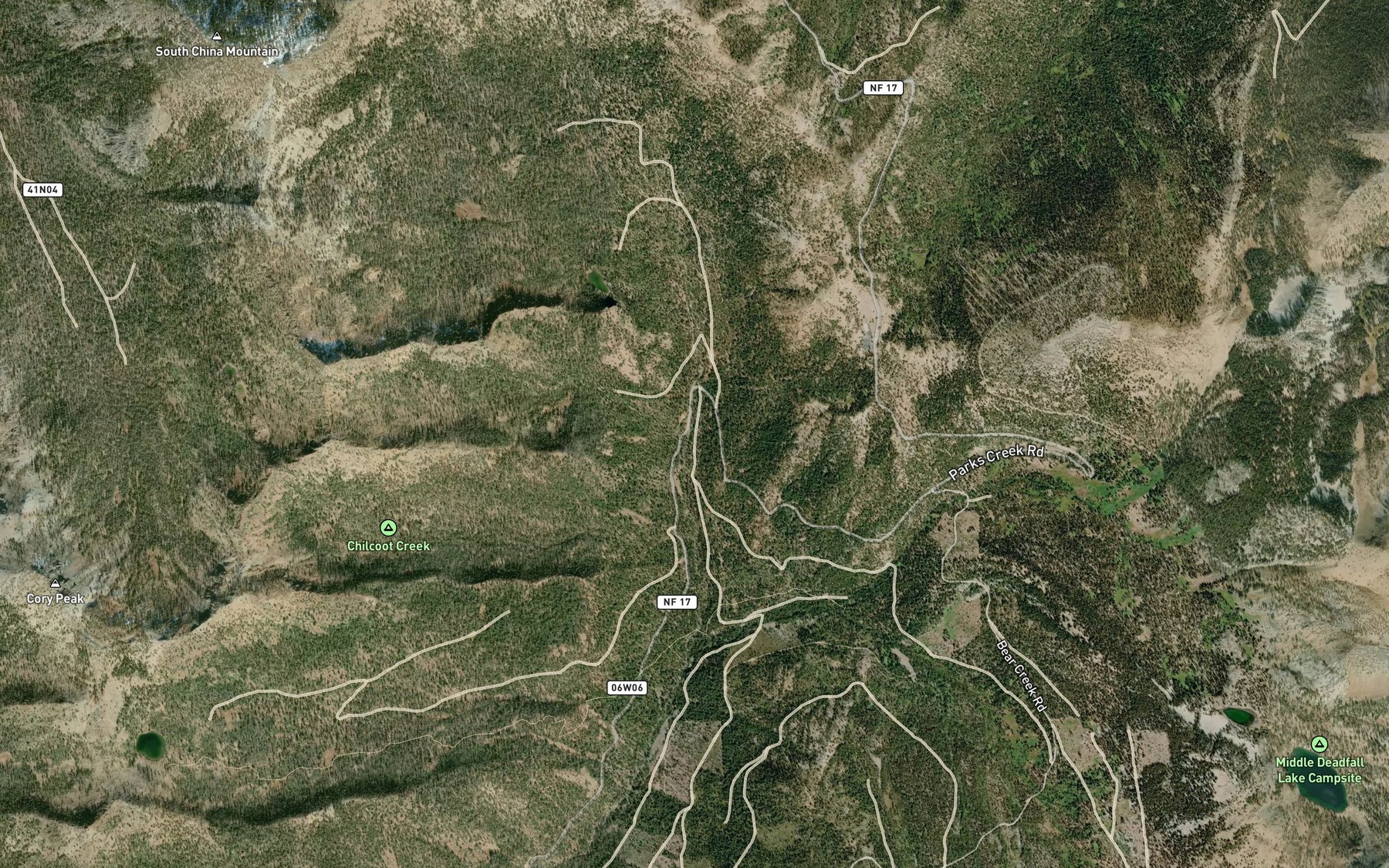Satellite map of the Salt Lick Creek