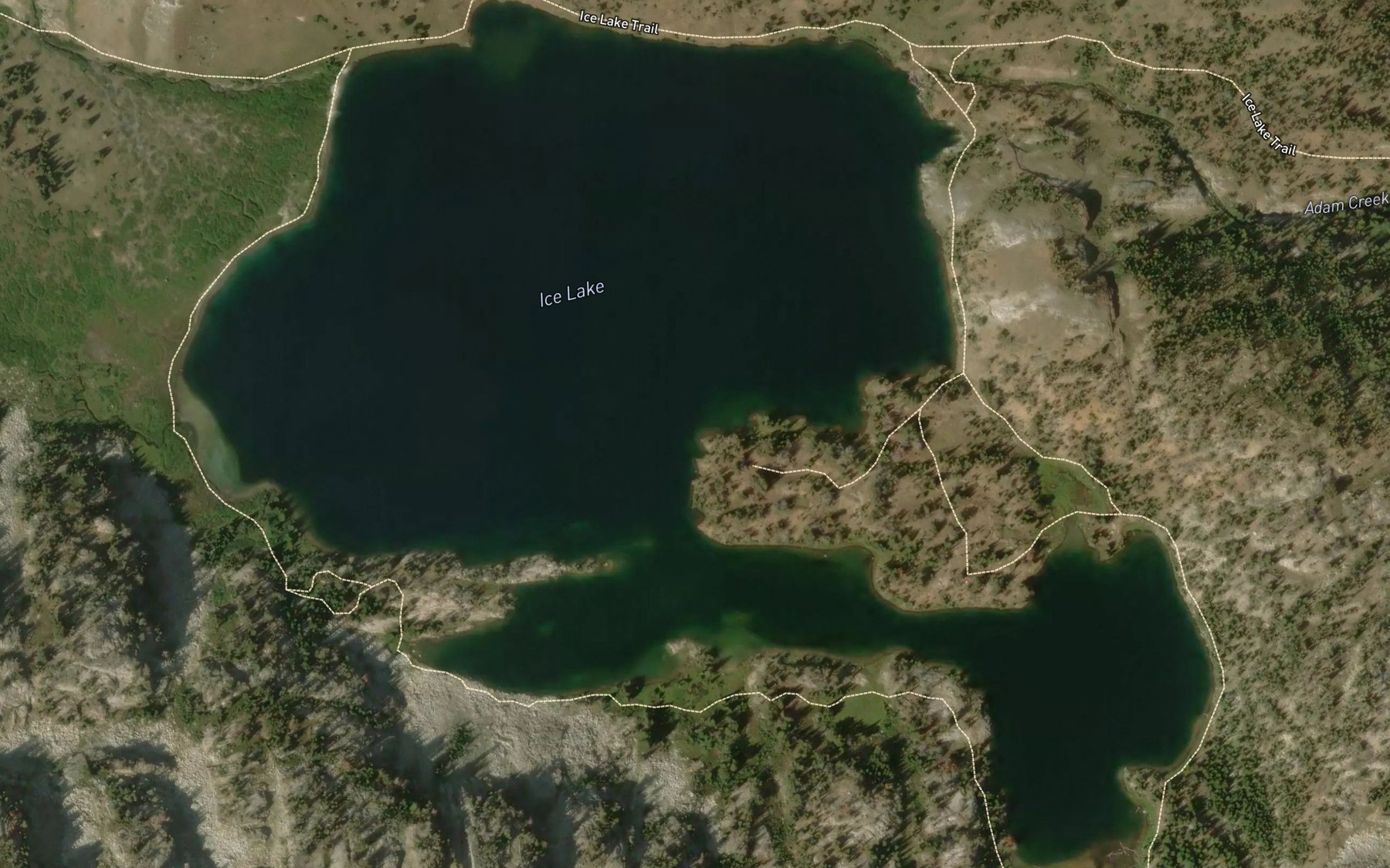Satellite map of the Ice Lake