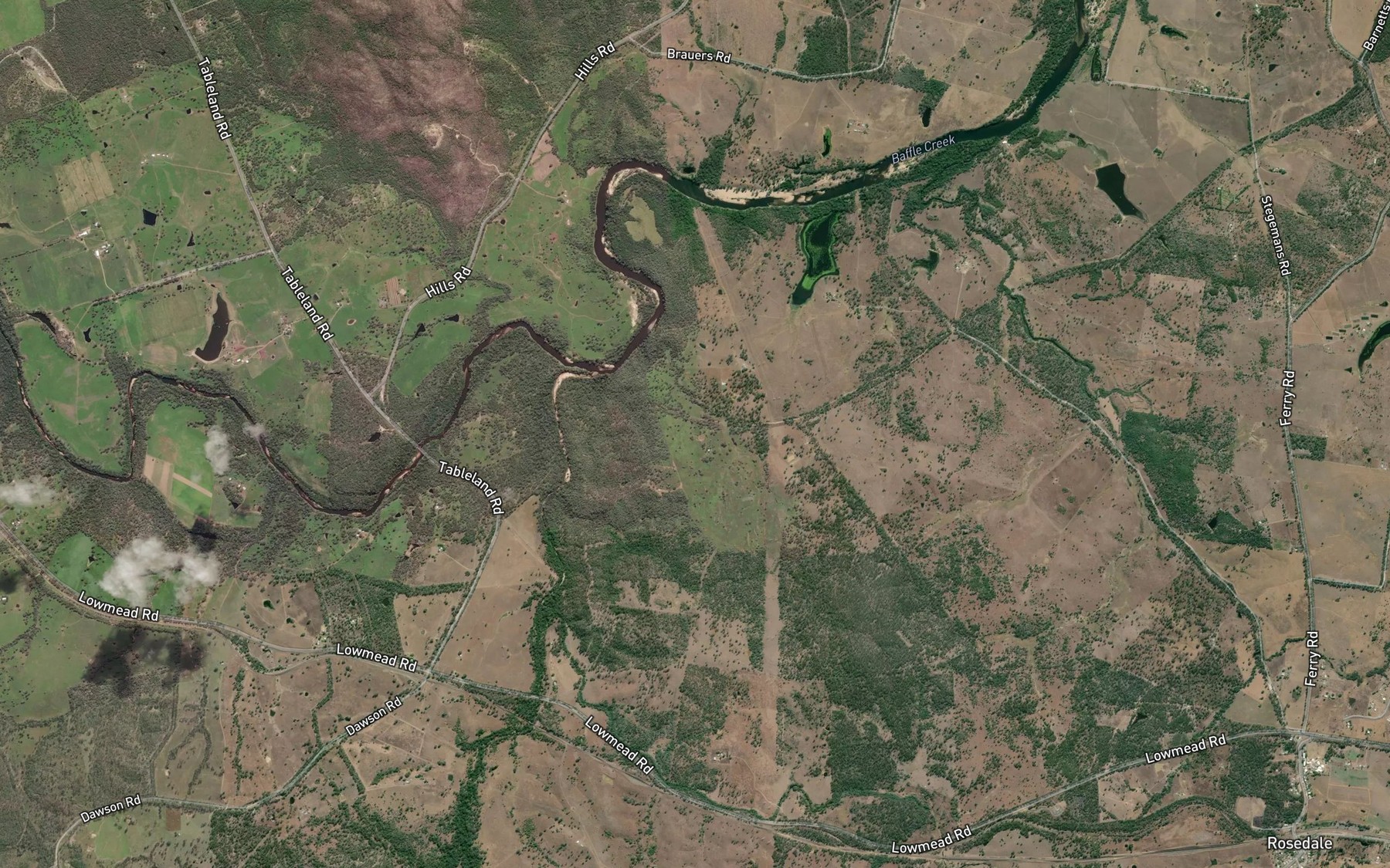 Satellite map of the Murray Creek