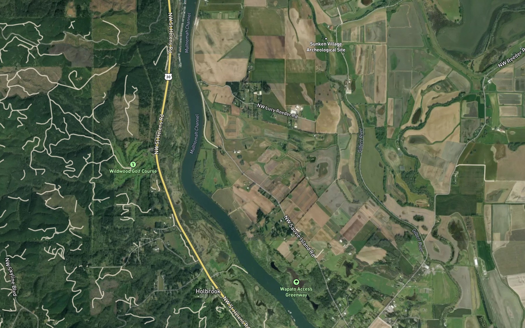Satellite map of the Moar Lake