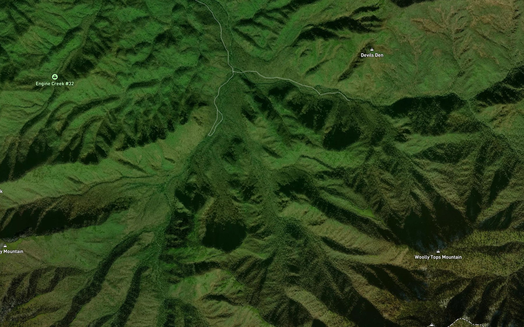 Satellite map of the Woolly Tops Branch