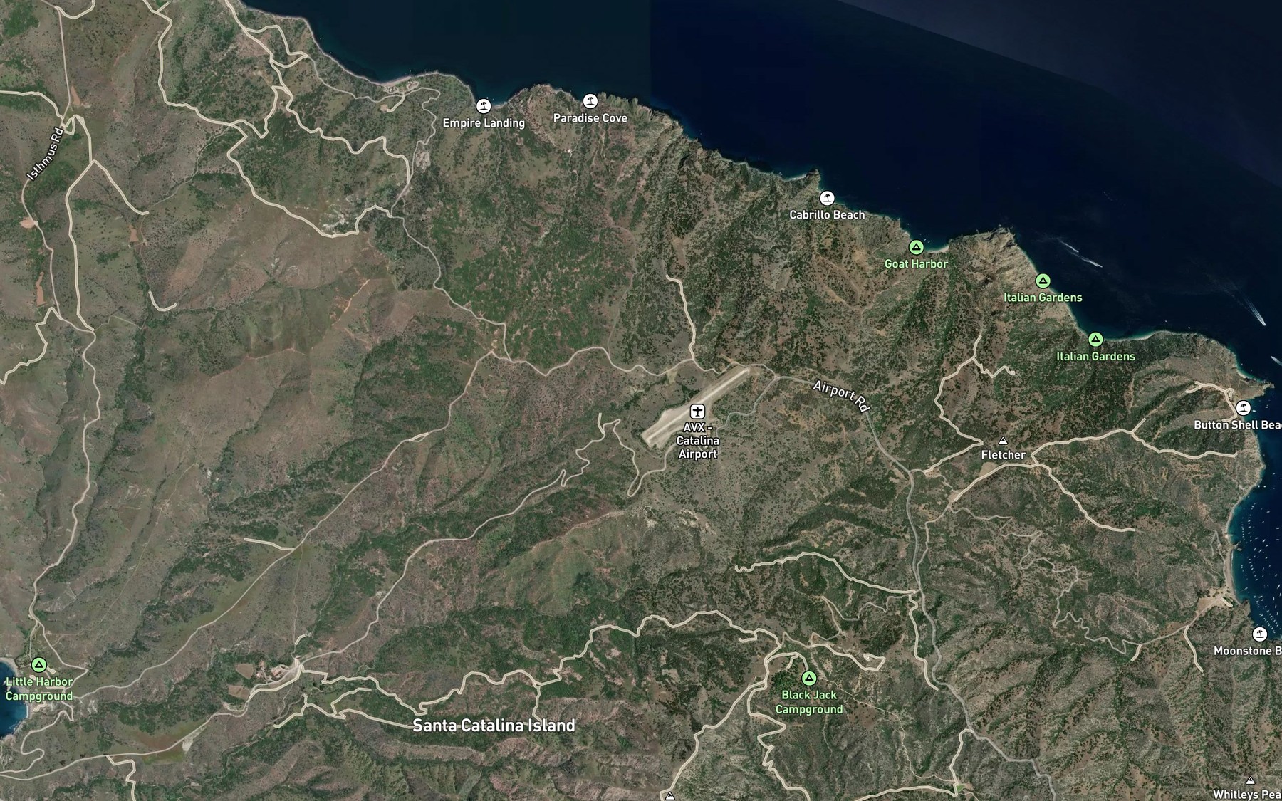 Satellite map of the Buffalo Springs Reservoirs