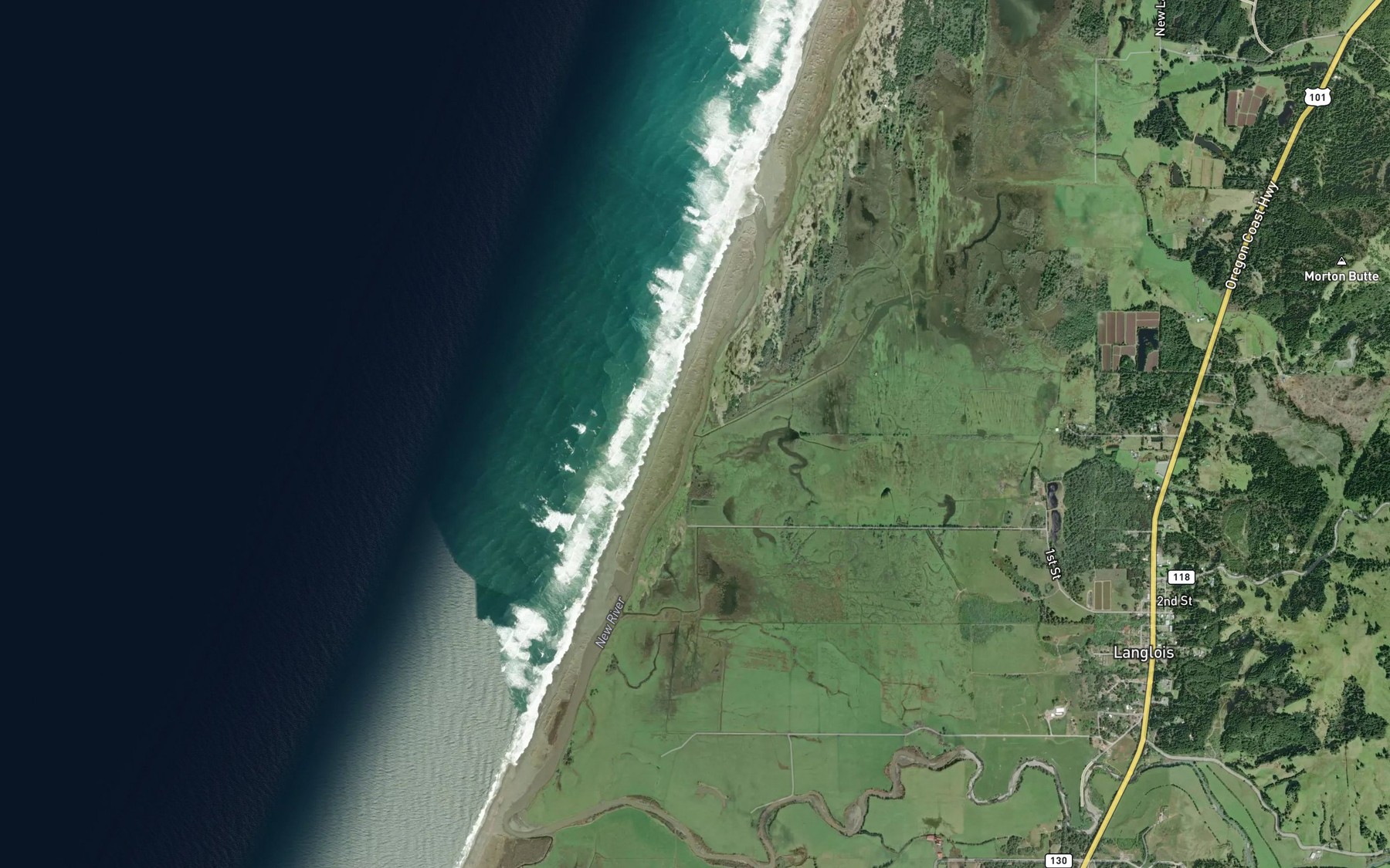 Satellite map of the Morton Creek